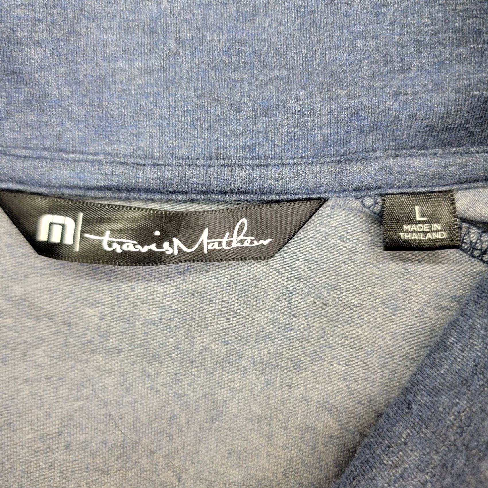 TravisMathew Travis Mathew Sweatshirt Mens Large Blue Mock Neck Zip Pullover Golf Embroidered Size US L / EU 52-54 / 3 - 3 Thumbnail