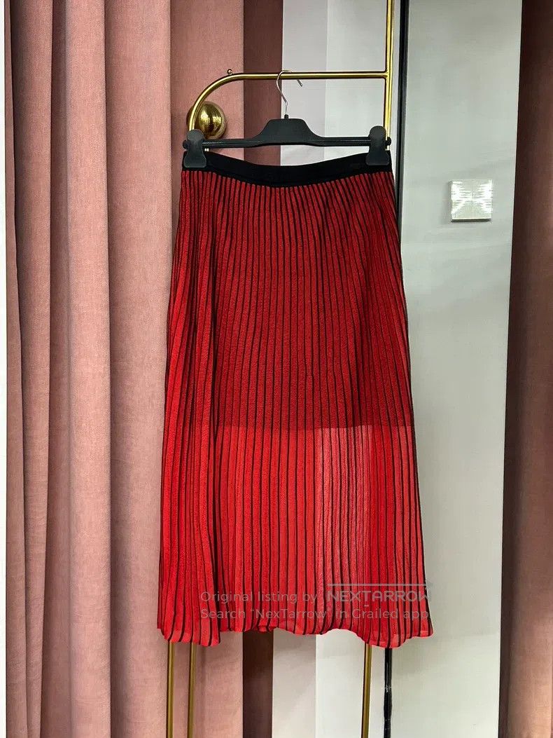 Balenciaga Balenciaga Red striped fake two-piece skirt Size 28" / US 6 / IT 42 - 4 Thumbnail