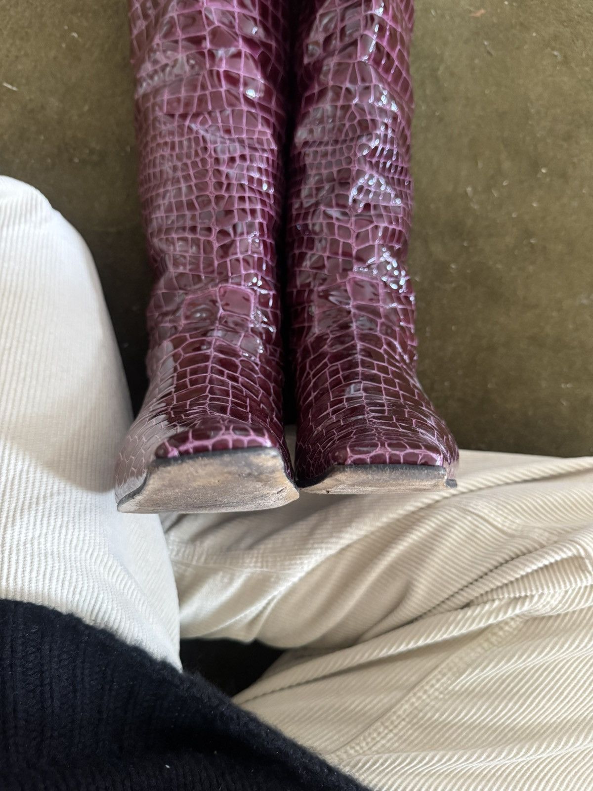 KHAITE Khaite Croc Embossed Tall Boots Size US 11 / IT 41 - 7 Thumbnail