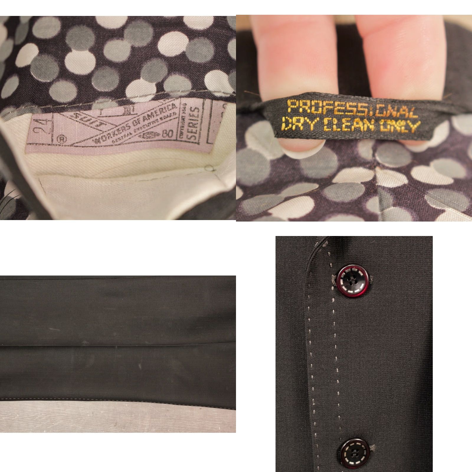 Vintage VINTAGE Mens VTG 70s 2 PC Black Polyester Leisure Suit W Tie Sz M 1970s Disco Size 40R - 9 Thumbnail