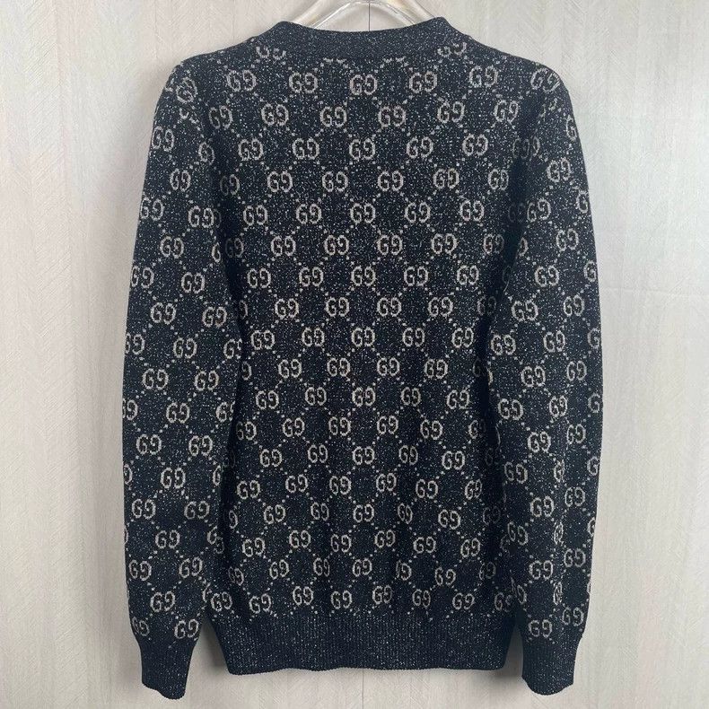 Gucci GucciDouble G full-print gold silk cardigan sweater 2503-Ne Size US M / EU 48-50 / 2 - 3 Thumbnail