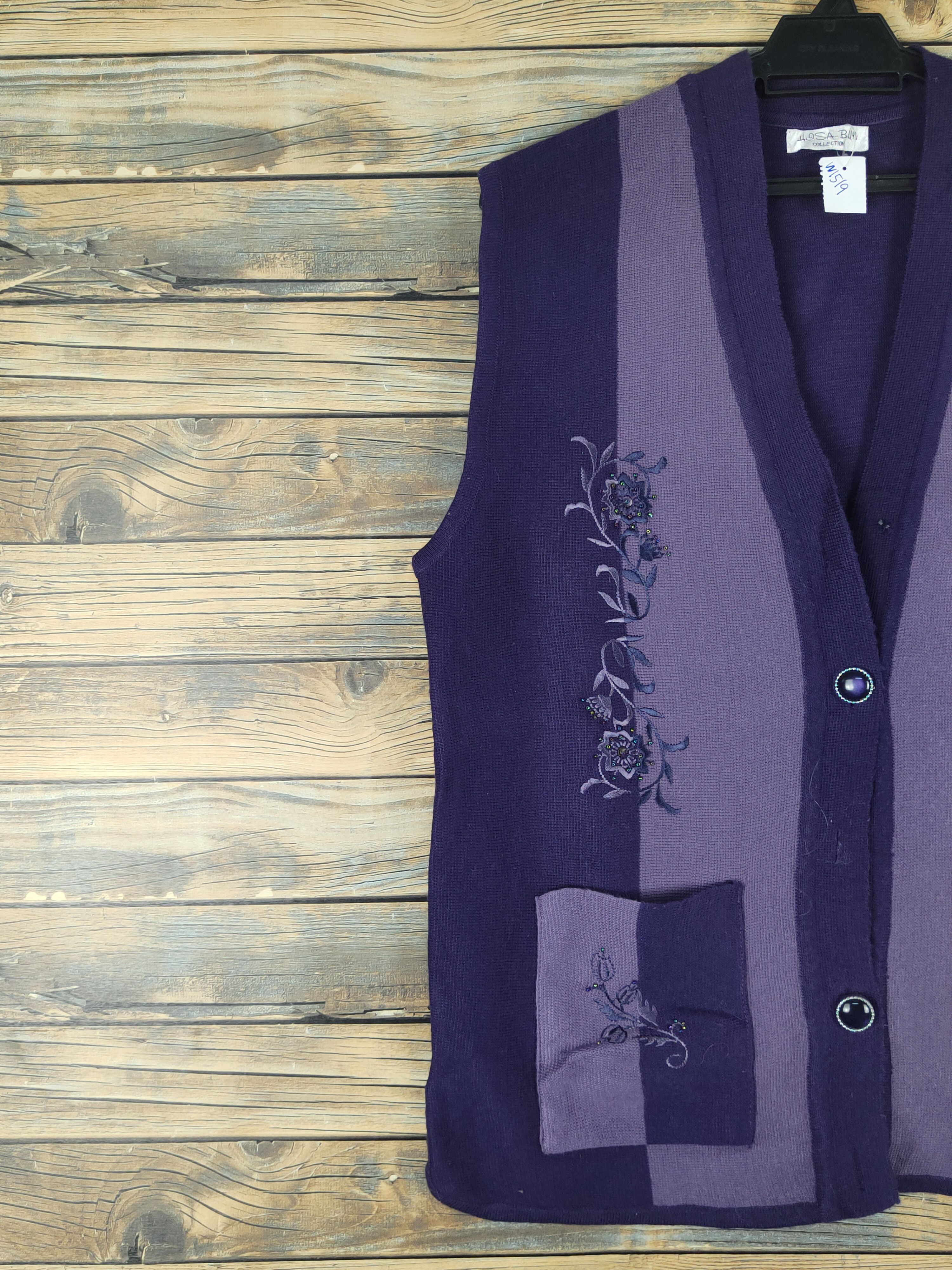 Homespun Knitwear Hgsa-bun Purple vintage Knitwear Vests #W1519 Size M / US 6-8 / IT 42-44 - 4 Thumbnail