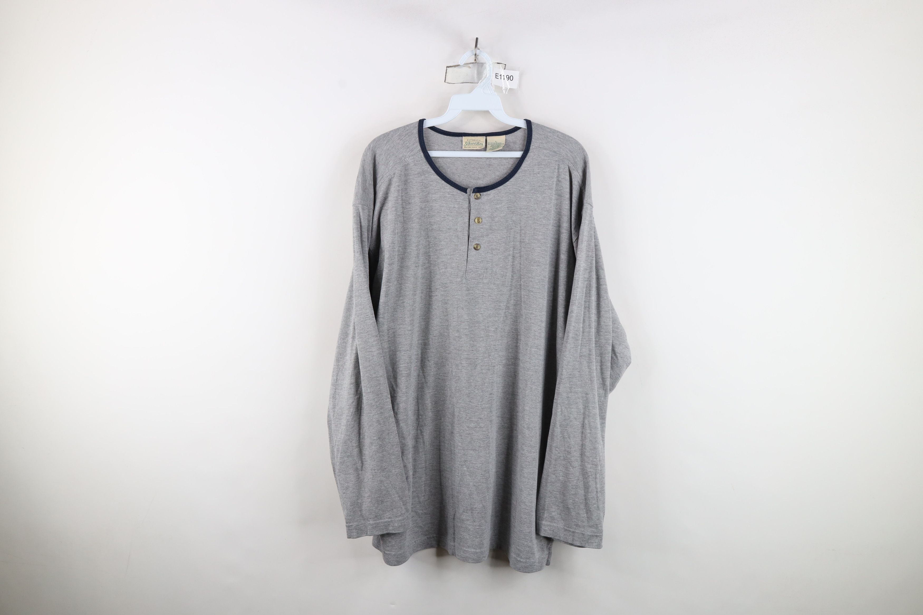Vintage Vintage 90s Streetwear Distressed Long Sleeve Henley T-Shirt Size US L / EU 52-54 / 3 - 1 Thumbnail