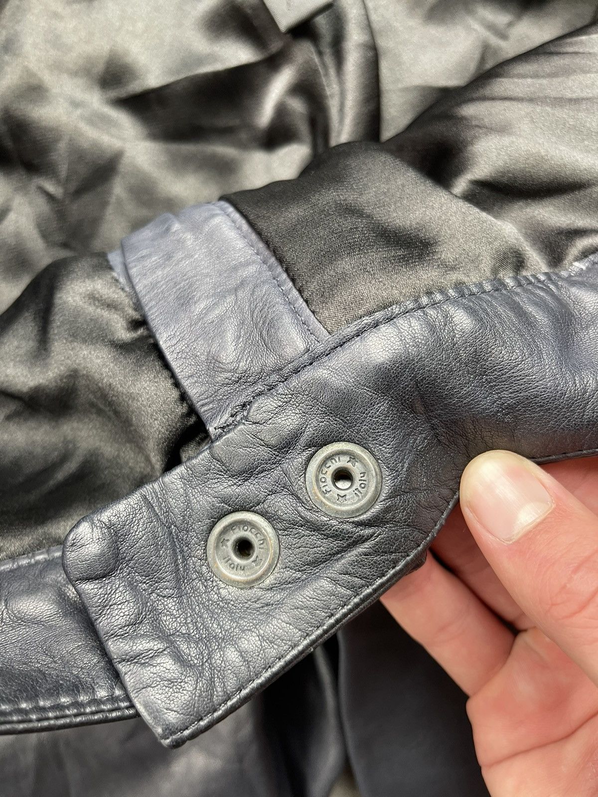 Genuine Leather × Ilaria Nistri Ilaria Nistri Avant Garde Leather Navy Blue Biker Pants Size 34" / US 12 / IT 48 - 9 Thumbnail