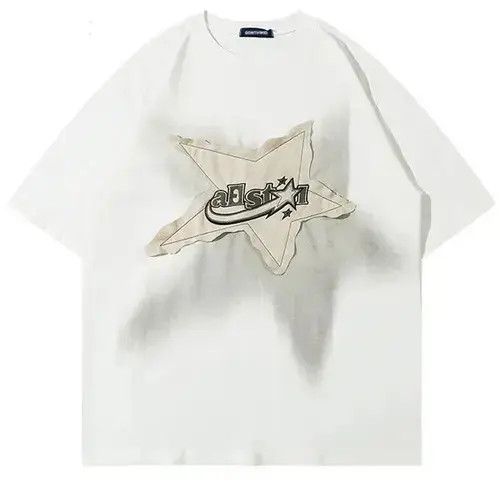 Japanese Brand Harajuku Star Splicing Tshirt Oversized Size US L / EU 52-54 / 3 - 1 Thumbnail