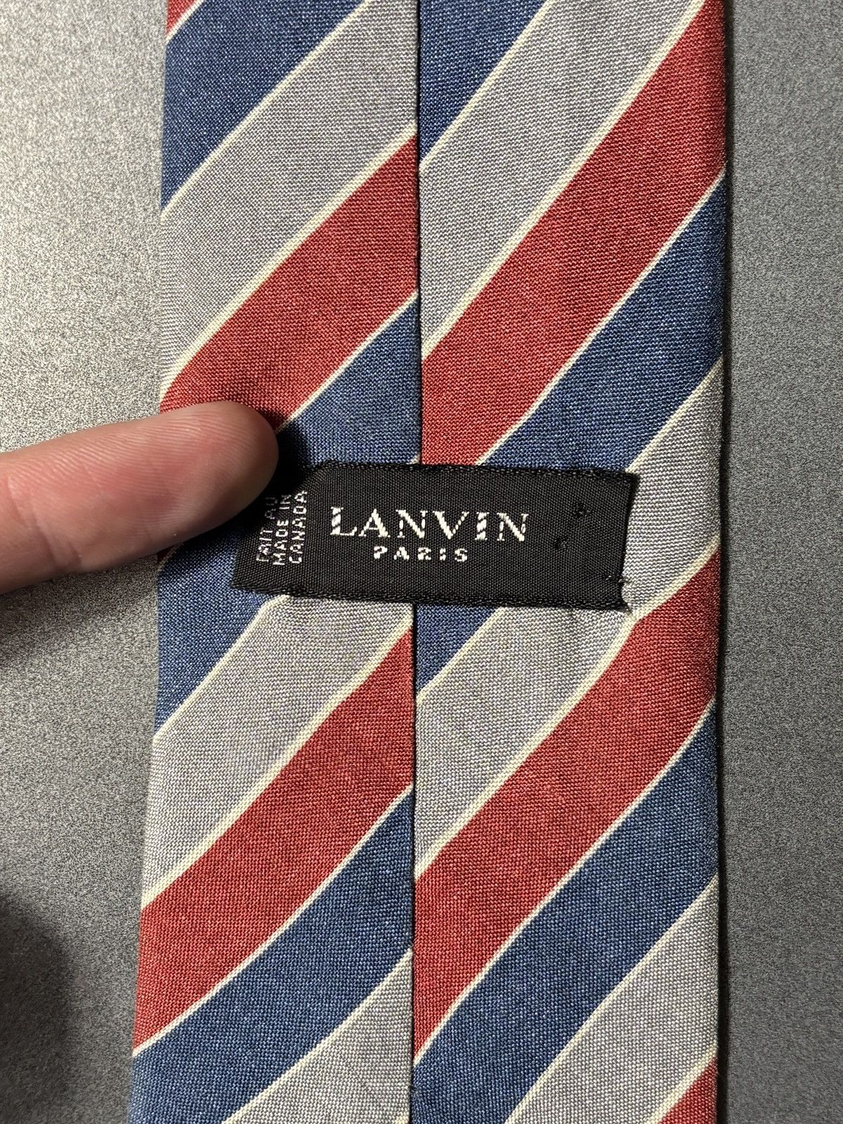 Lanvin Vintage Lanvin Tie 1970s Silk Necktie Striped Paris 1960s Size ONE SIZE - 7 Thumbnail