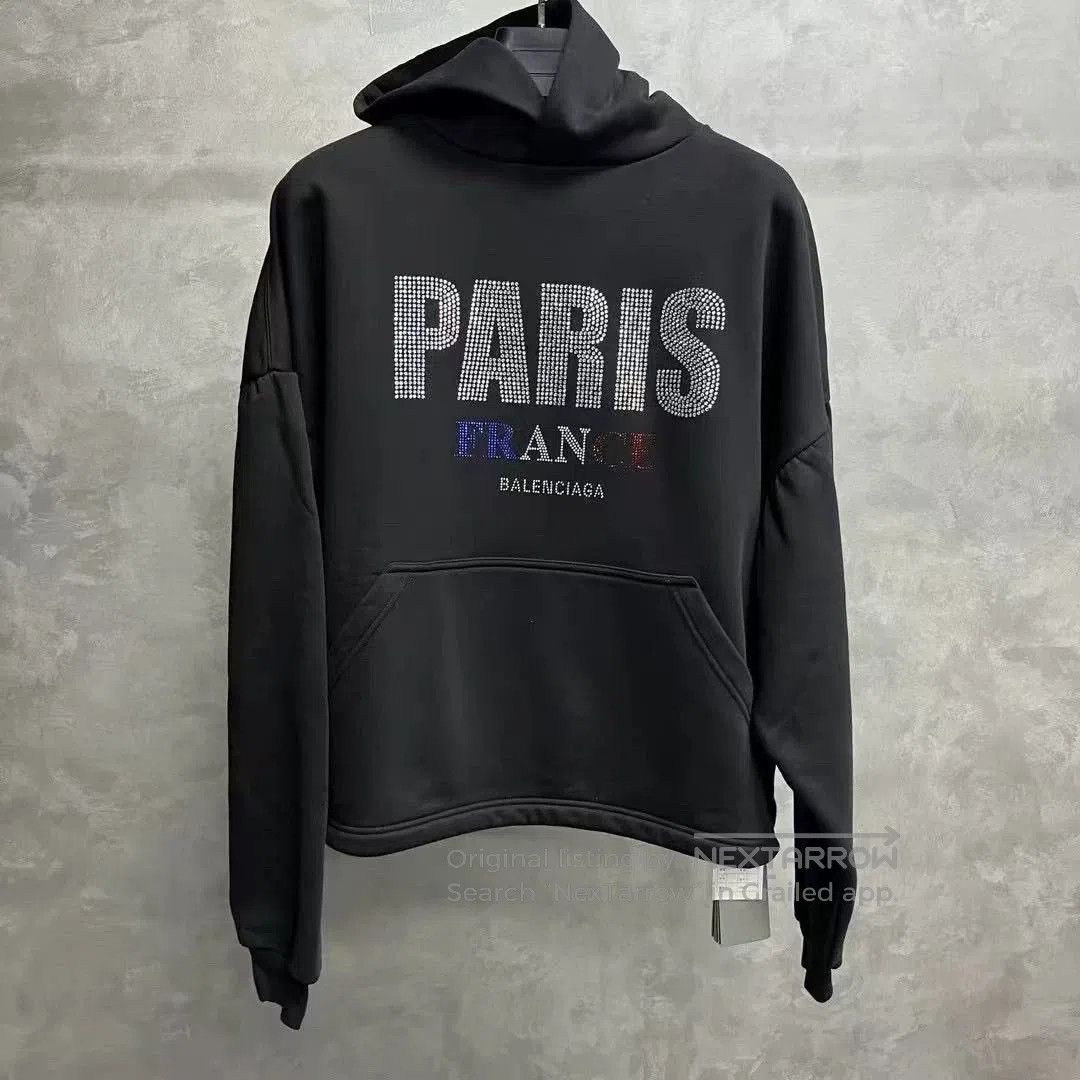 Balenciaga Balenciaga 24 Black Letter Print Hooded Sweatshirt. Size M / US 6-8 / IT 42-44 - 1 Thumbnail