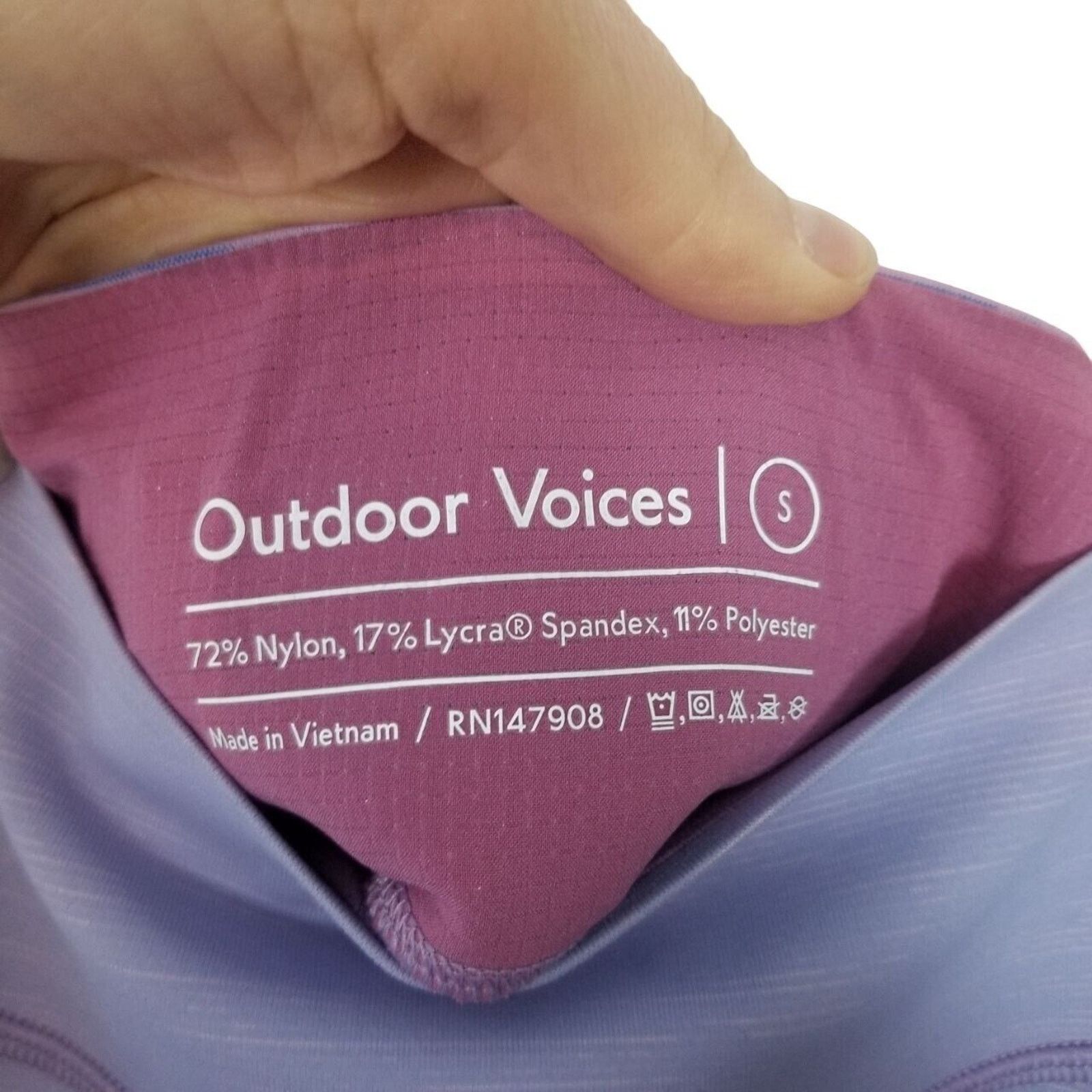 Outdoor Voices Outdoor Voices Womens Purple Zoom High Waist 7/8 Leggings S Size 23" - 7 Thumbnail