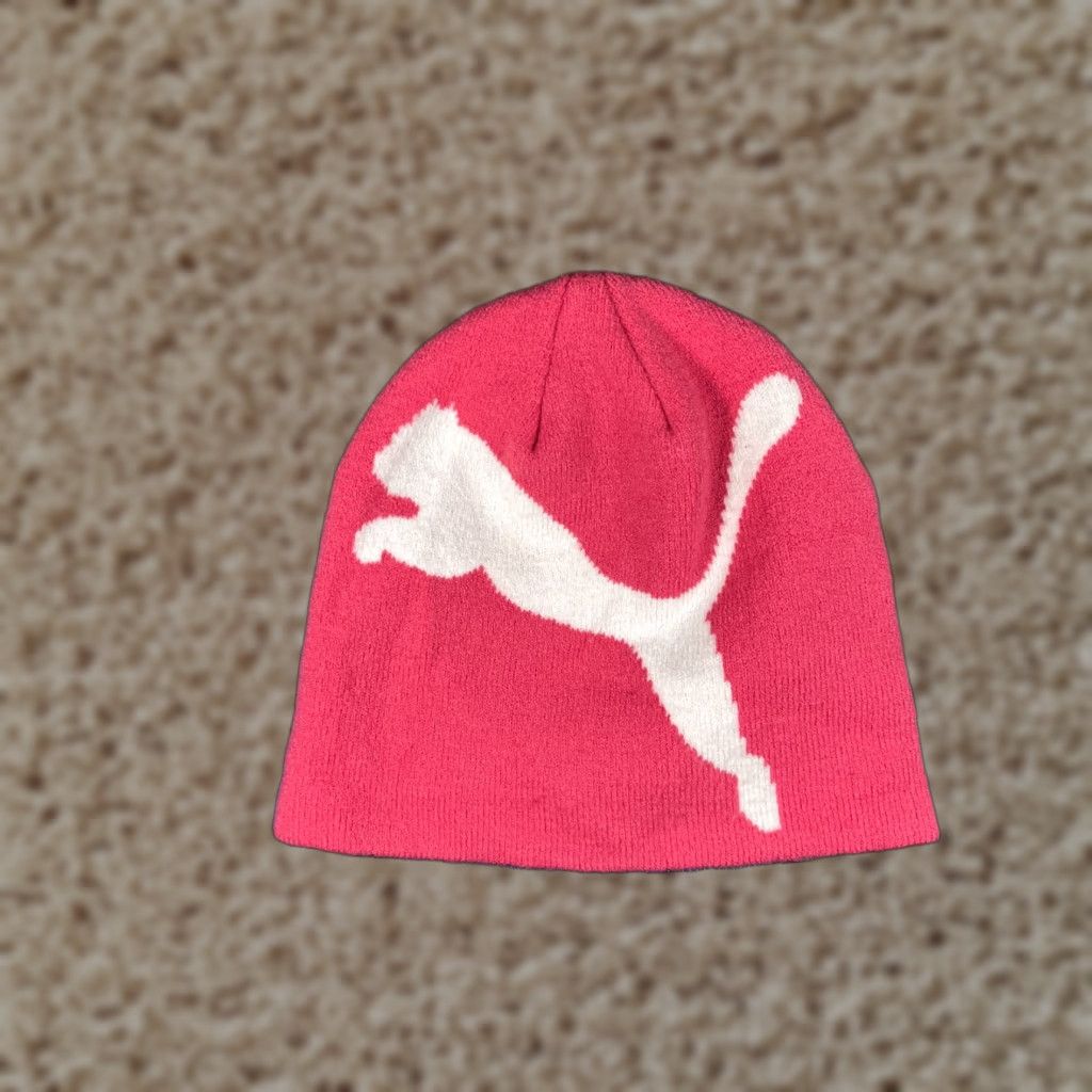 Puma Puma Beanie Unisex Adults One Size Pink Knit 100% Acrylic Beanie Ski Outdoor Logo Hat Size ONE SIZE - 1 Thumbnail