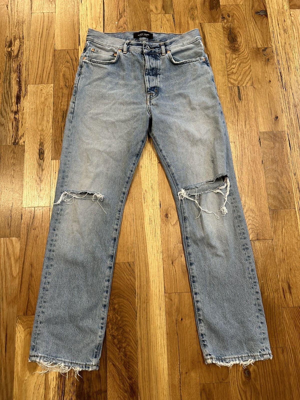 Purple Brand Purple Brand Limited Edition Knee Rip Blue Jeans Size 30 Size US 30 / EU 46 - 1 Thumbnail