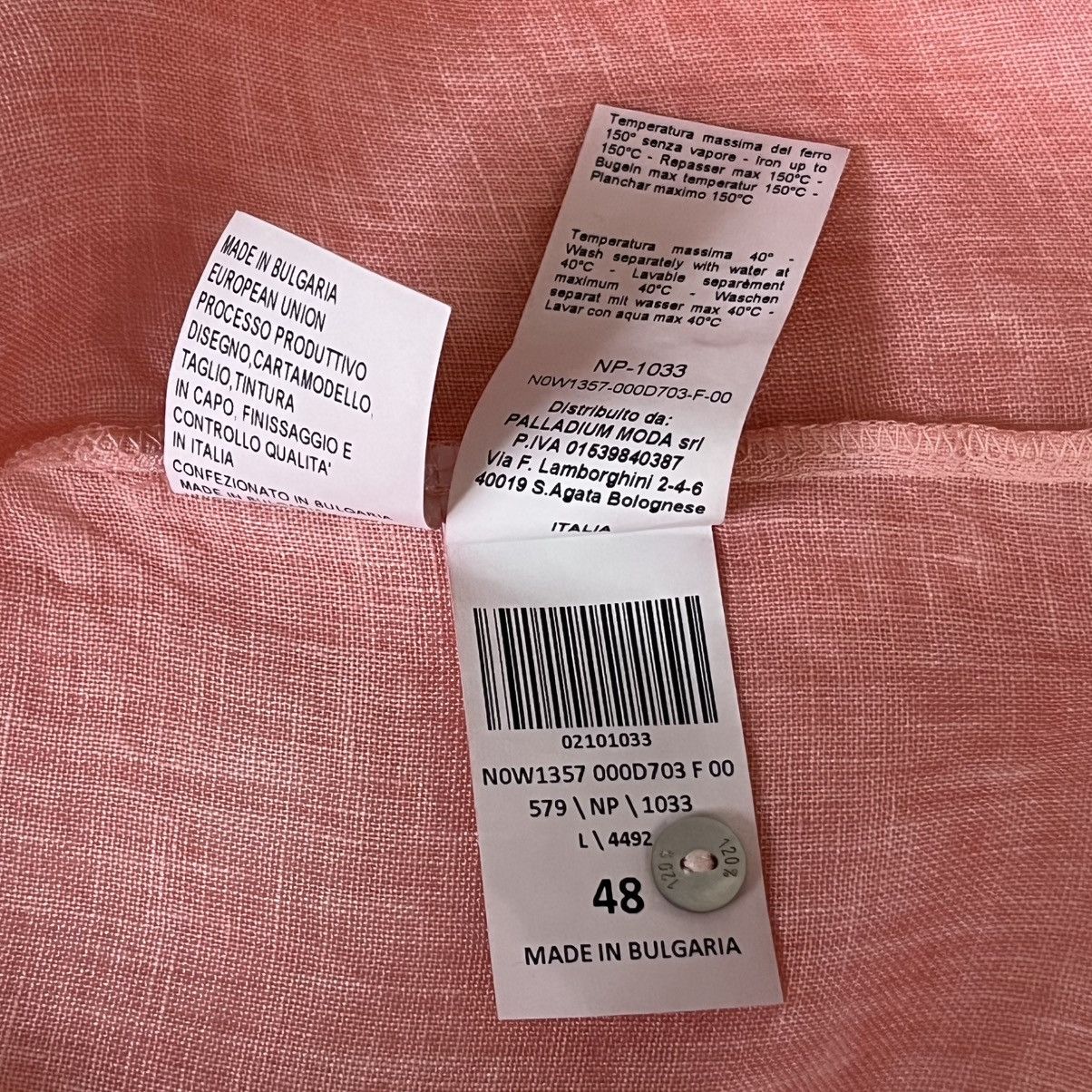 120% Lino 120% Lino Women’s V-Neck Linen Shirt Orange Long Sleeve XL Size XL / US 12-14 / IT 48-50 - 12 Thumbnail
