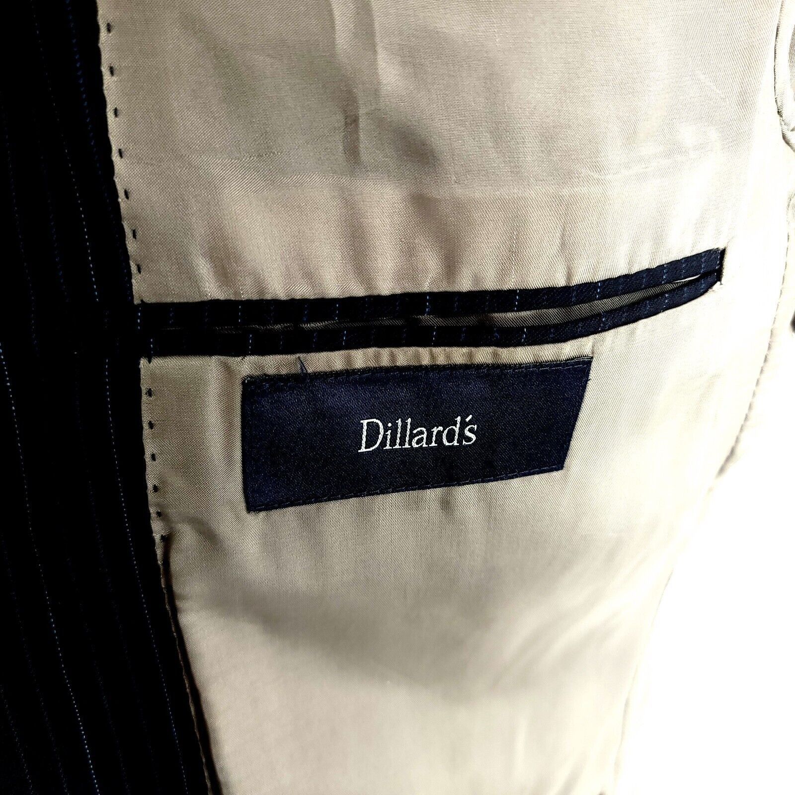 Hart Schaffner Marx Hart Schaffner Marx Wool 3 Button Suit Jacket 42L Blue W/ Bl Size 42L - 8 Thumbnail