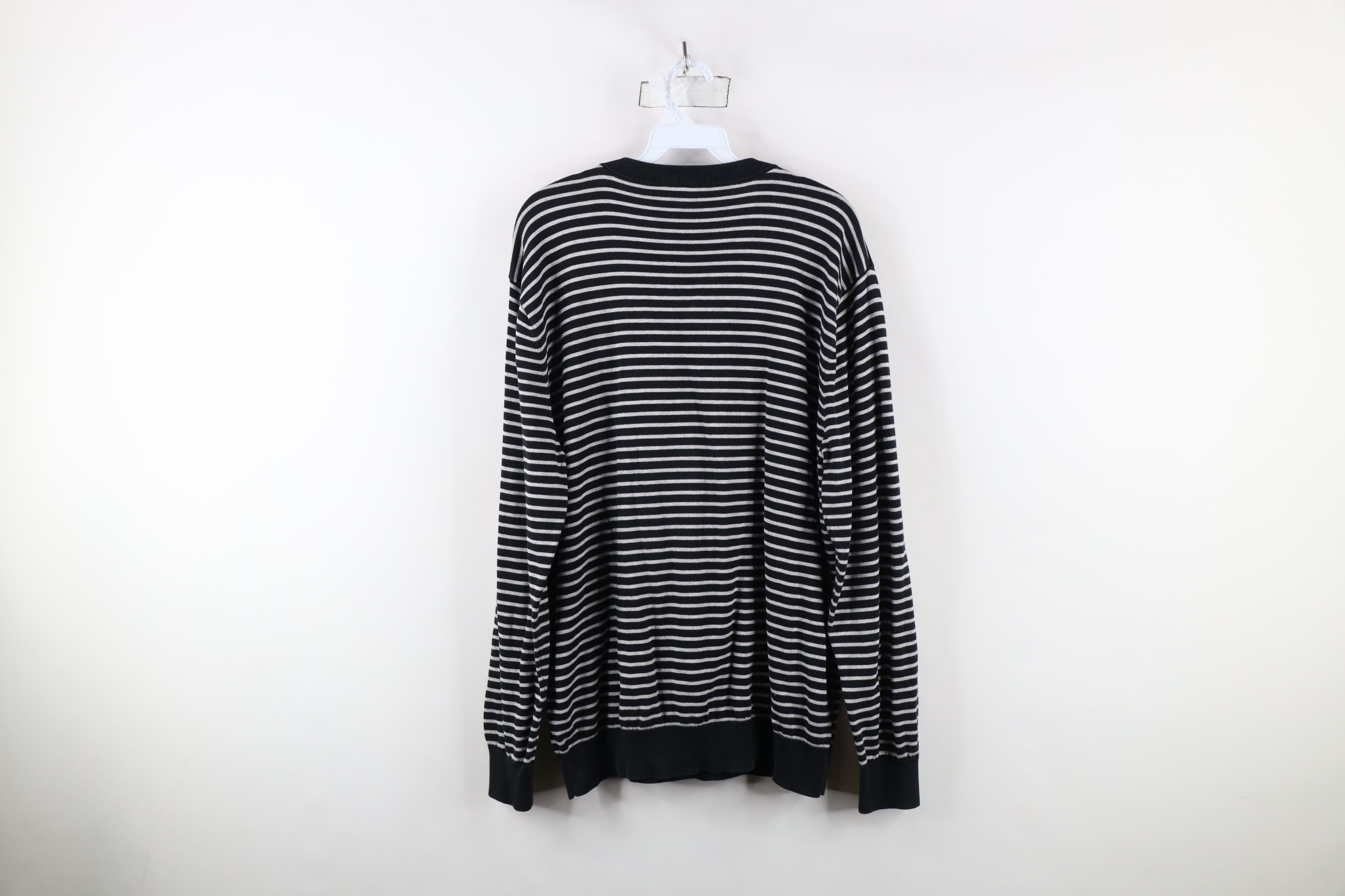 Lacoste × Vintage Vintage Lacoste Military Style Logo Striped Knit Sweater Size US L / EU 52-54 / 3 - 11 Thumbnail