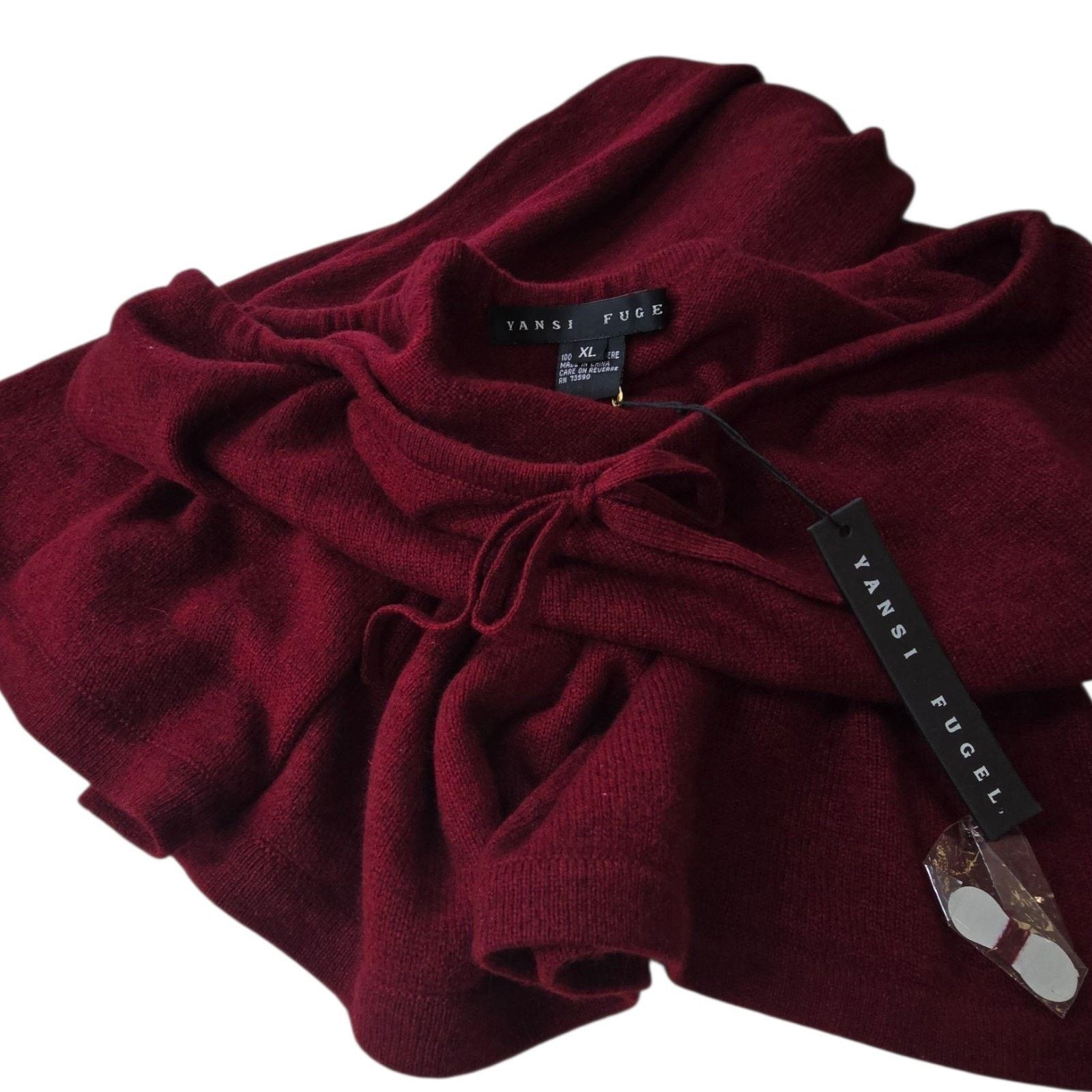Other Yansi Fugel 100% Cashmere Maxi Skirt Burgundy Wine Size XL Size 40" / US 18 - 12 Thumbnail