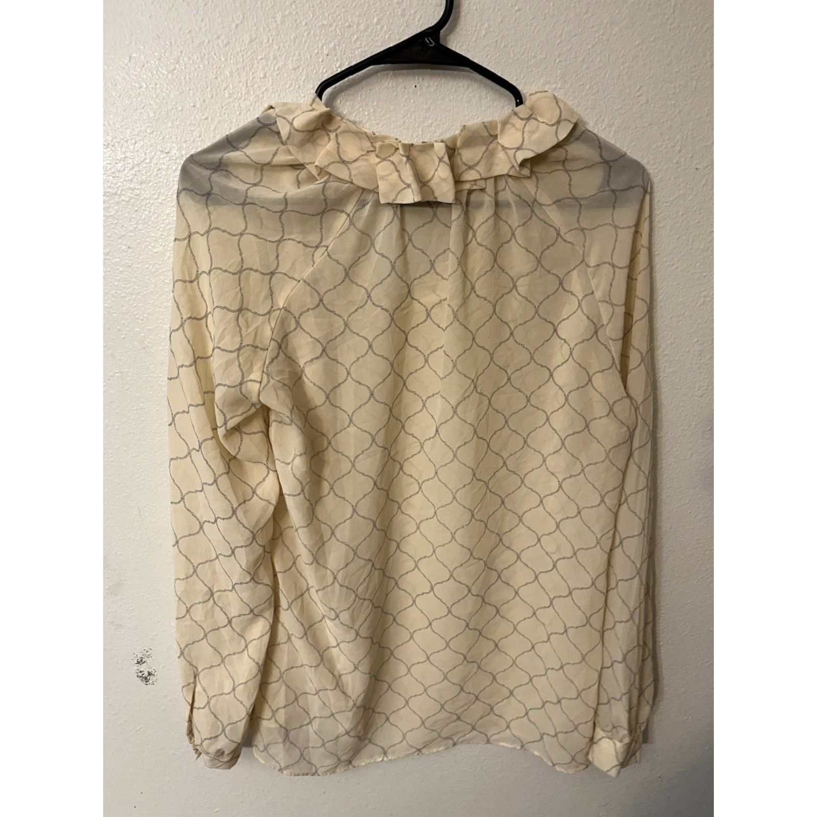 Gap Gap Beige And Grey Blouse Sheer Longsleeves Size Medium Size M / US 6-8 / IT 42-44 - 3 Thumbnail