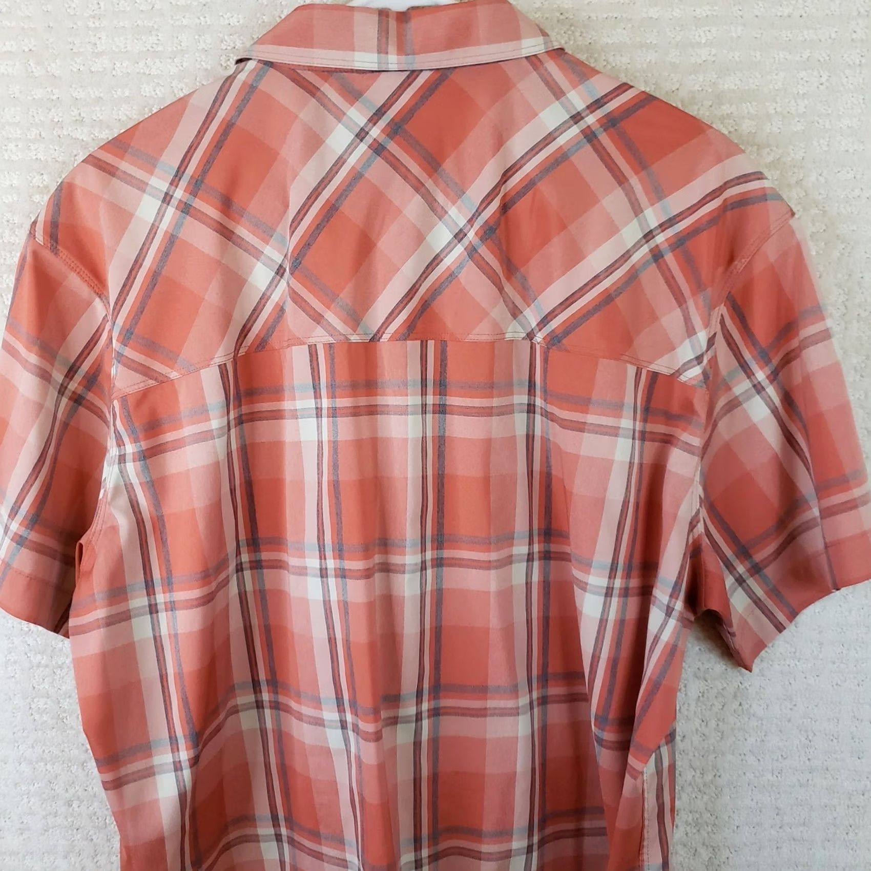 Vintage Simms Shirt Mens XL Salmon Plaid Short Sleeve Fishing Button Up Outdoor Hiking Size US XL / EU 56 / 4 - 7 Thumbnail