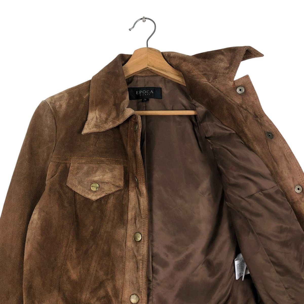 Japanese Brand 🔥CROPPED SUEDE LEATHER JACKET BIKER EPOCA ISSEY MIYAKE Size S / US 4 / IT 40 - 13 Thumbnail