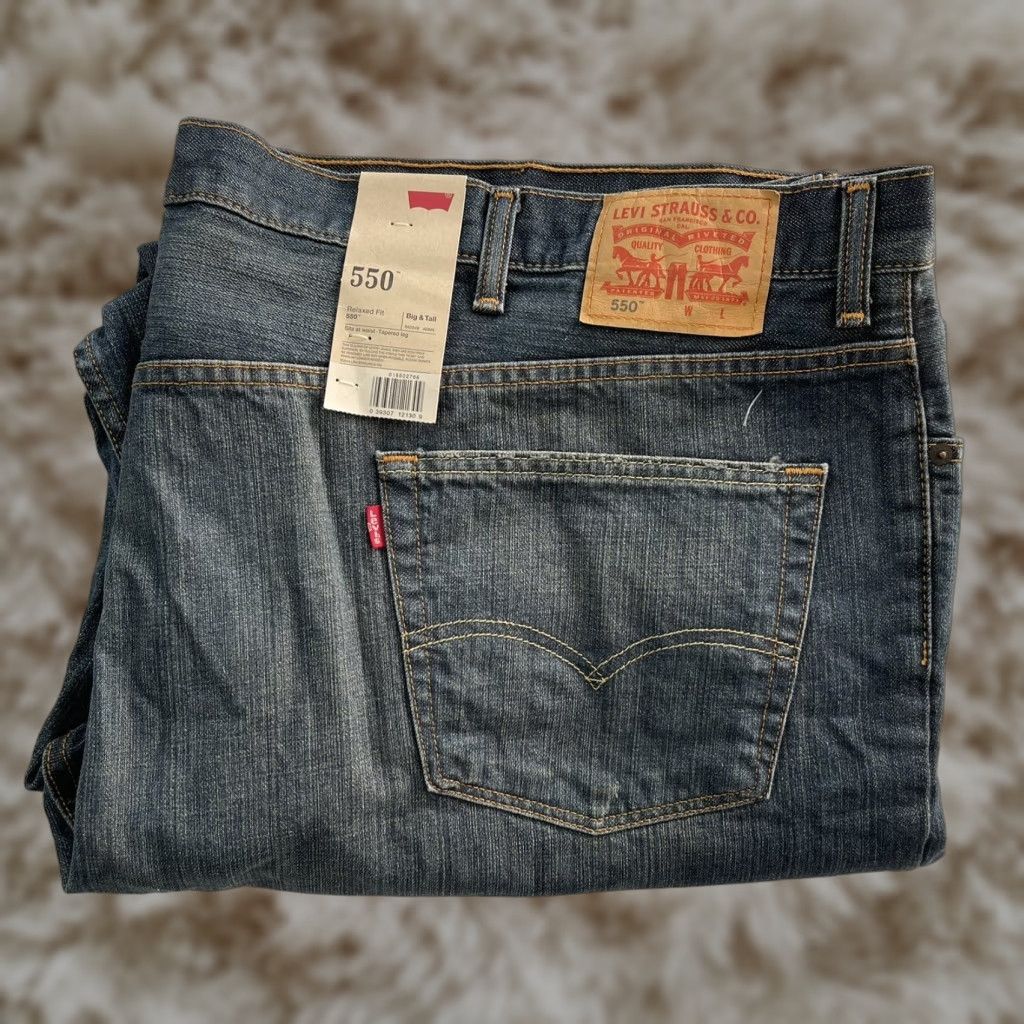 LEVI'S VINTAGE 550 Relaxed Fit Big & Tall Denim Jeans 54x29 Blue NWT Mens