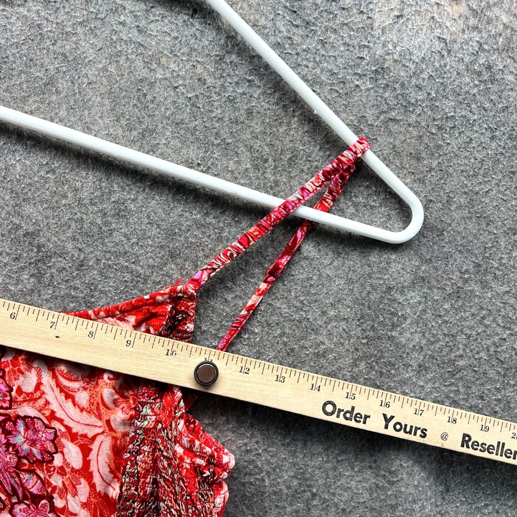 Free People VINTAGE? No. Free People Dress Womens XS Red Pink Floral Boho Maxi Spaghetti Straps Pencil Size XS / US 0-2 / IT 36-38 - 5 Thumbnail