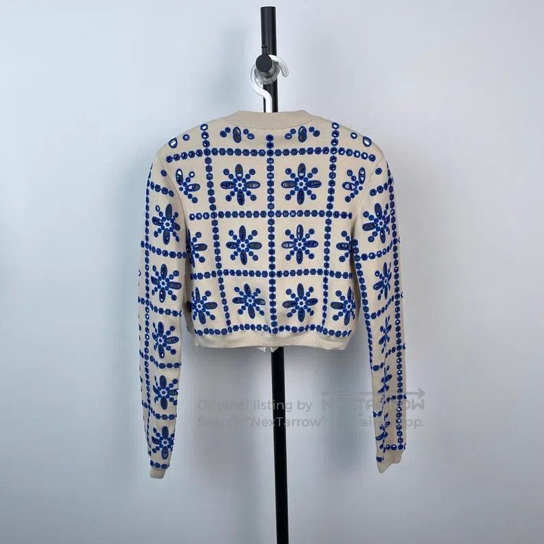 Louis Vuitton Louis Vuitton Blue and White Porcelain Blue Embroidered Ca Size XS / US 0-2 / IT 36-38 - 2 Thumbnail