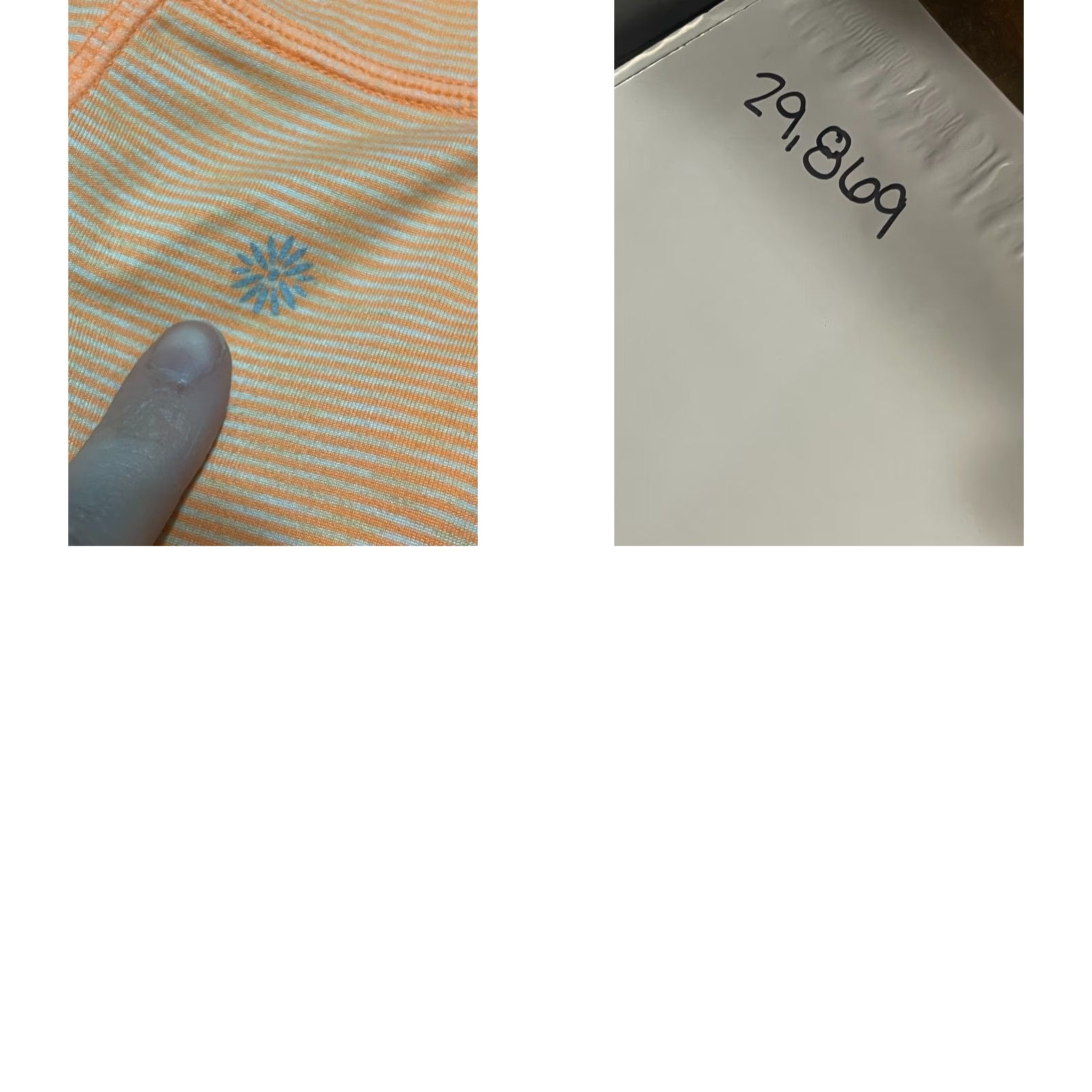 Vintage Tangerine Shirt, Women's Large, Orange White Striped, 1/4 Zip Up, T-Shirt, Regular, Casual, Fall Spring Summer, Womens Size L / US 10 / IT 46 - 8 Thumbnail