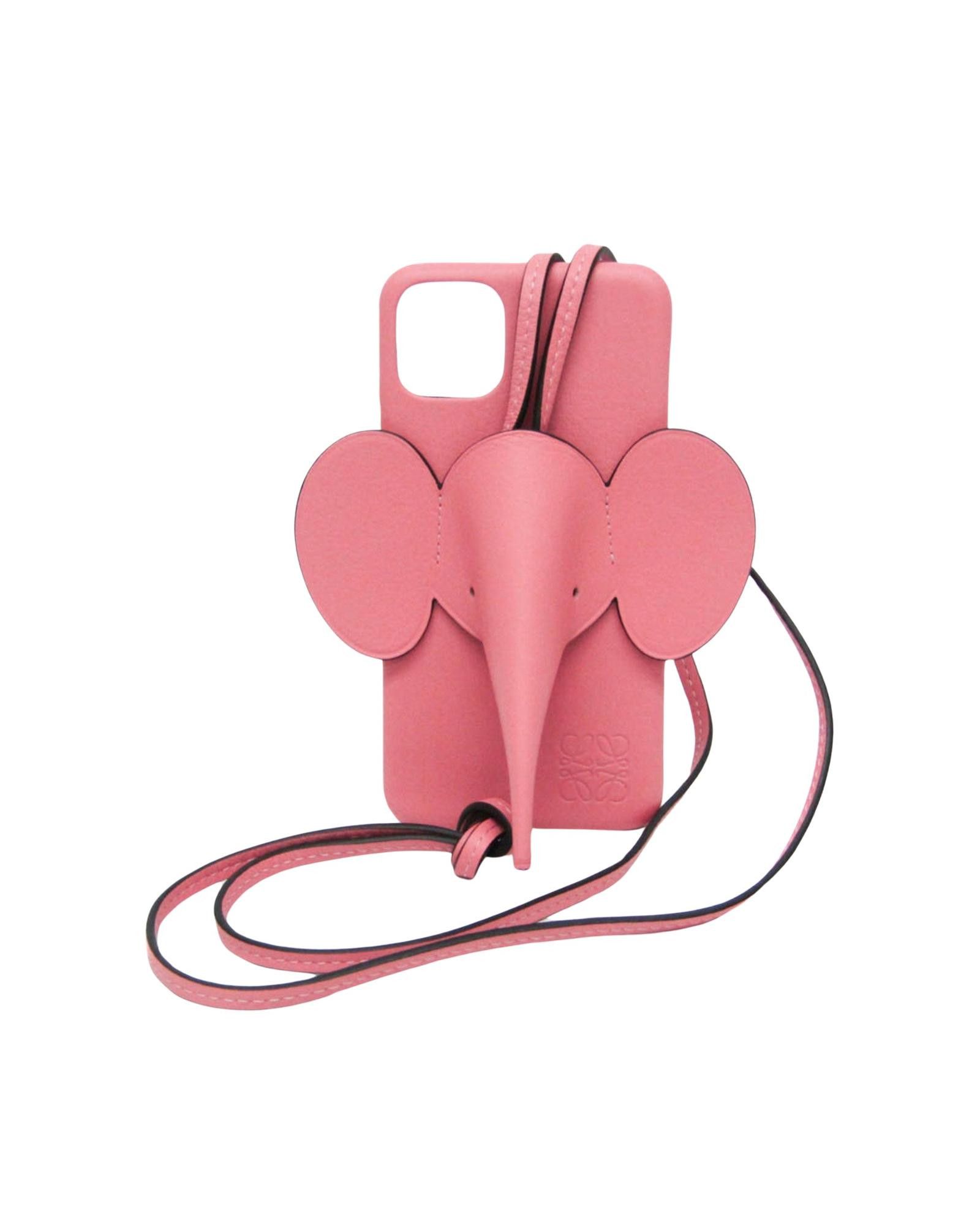 image of Loewe Premium Leather Pink Elephant Iphone Bumper, Women's