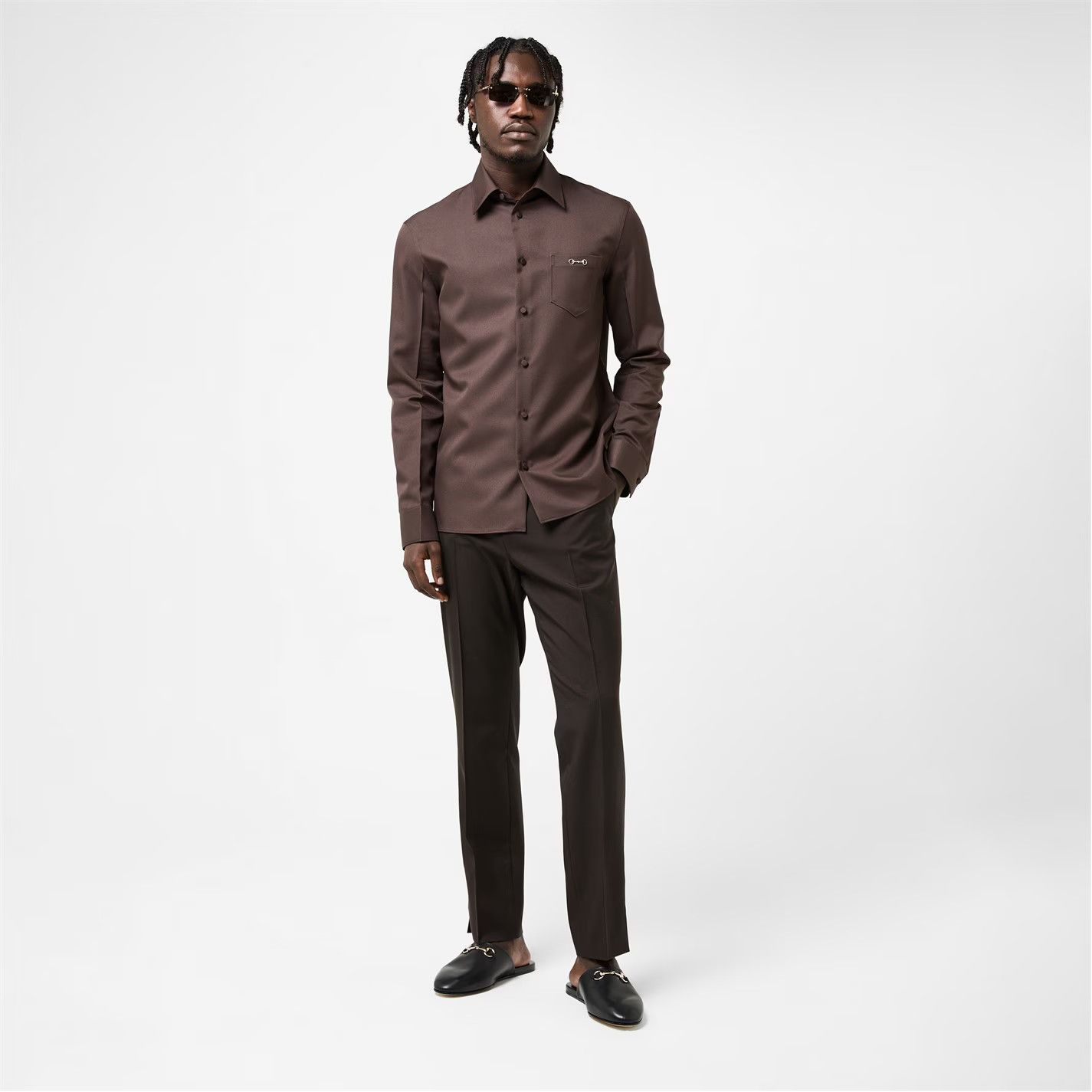 Gucci o1g2r1mq0426 Straight Leg Trousers in Dark Brown Size US 32 / EU 48 - 6 Thumbnail