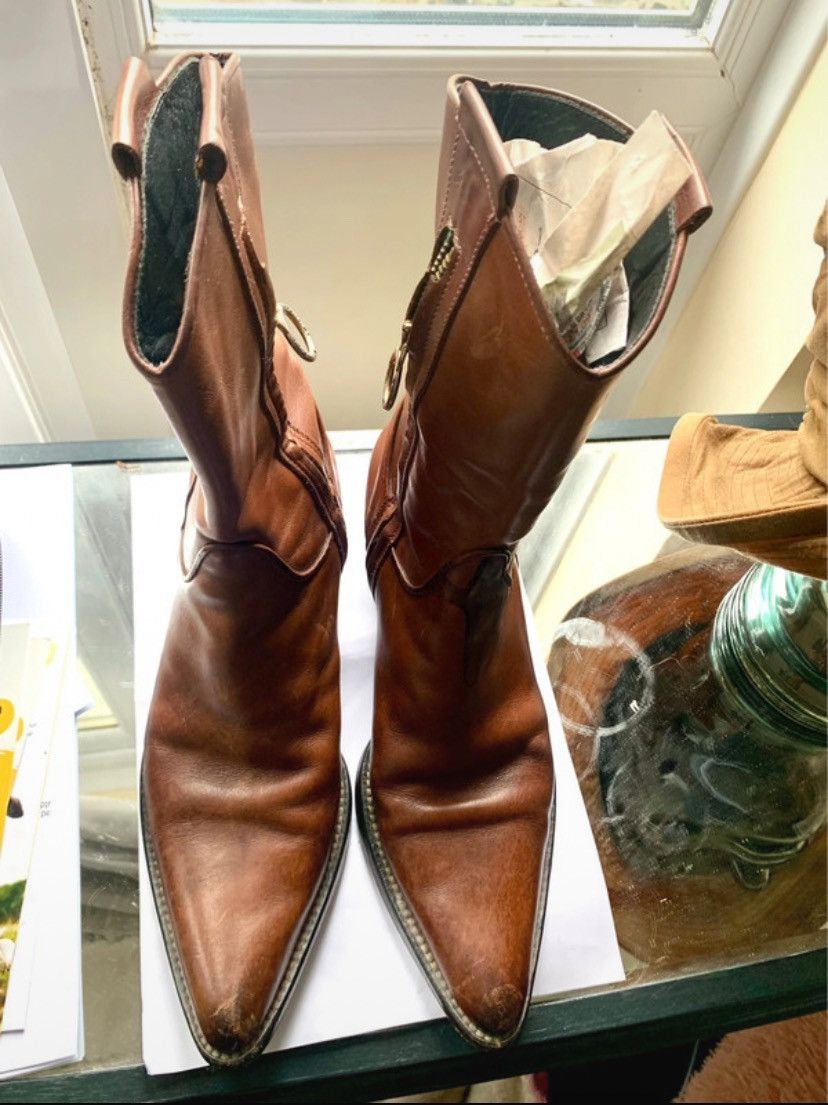 Designer × Japanese Brand × Vintage Fauzian Jeunesse Brown Leather Western Size EU 37 UK 4 £325 Size US 6.5 / IT 36.5 - 3 Thumbnail