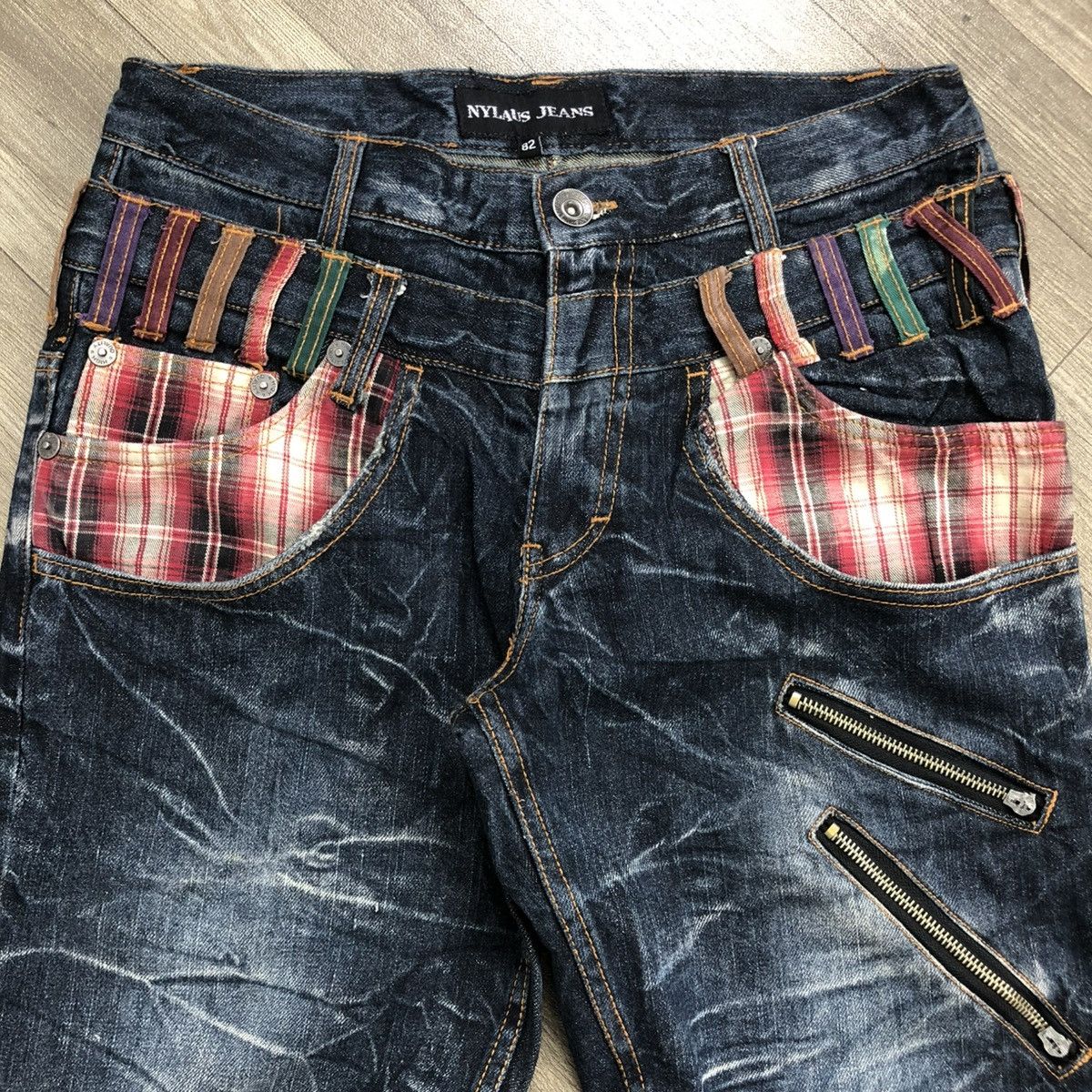 If Six Was Nine 2000s Nylaus Jeans Double Waist Multi Pocket Faded Lgb Style Size US 30 / EU 46 - 3 Thumbnail
