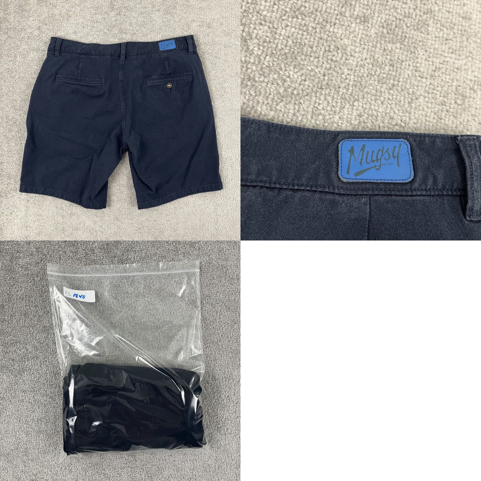 Vintage Mugsy Chino Shorts Men's 34 Faded Navy Blue Golf Casual Performance 9" Inseam Regular Fit Size US 34 / EU 50 - 8 Thumbnail