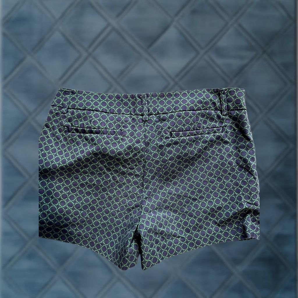 Vintage Kenar Size 4 Shorts Womans Navy Green Print Tailored Size 27" / US 4 / IT 40 - 1 Thumbnail