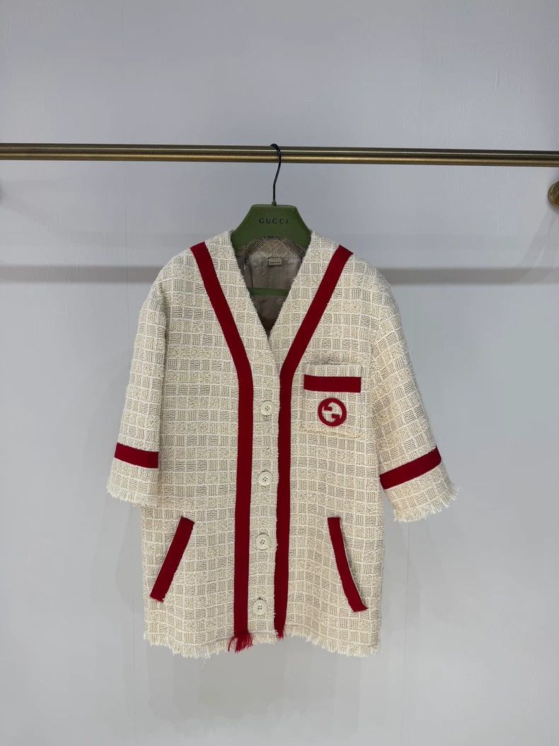 Gucci beige and red tweed Gucci jacket-dmc Size US M / EU 48-50 / 2 - 1 Thumbnail