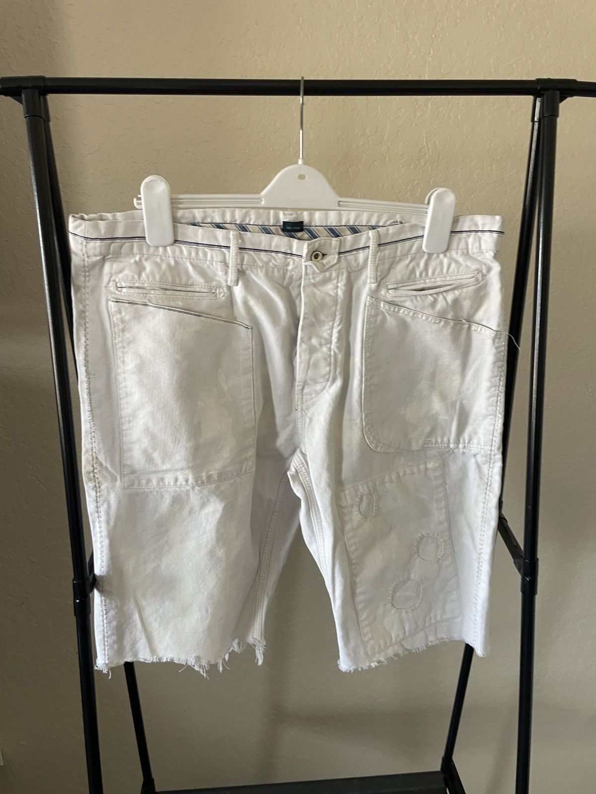 Polo Ralph Lauren Cargo distressed paint splash denim cut off shorts Size US 38 / EU 54 - 1 Thumbnail