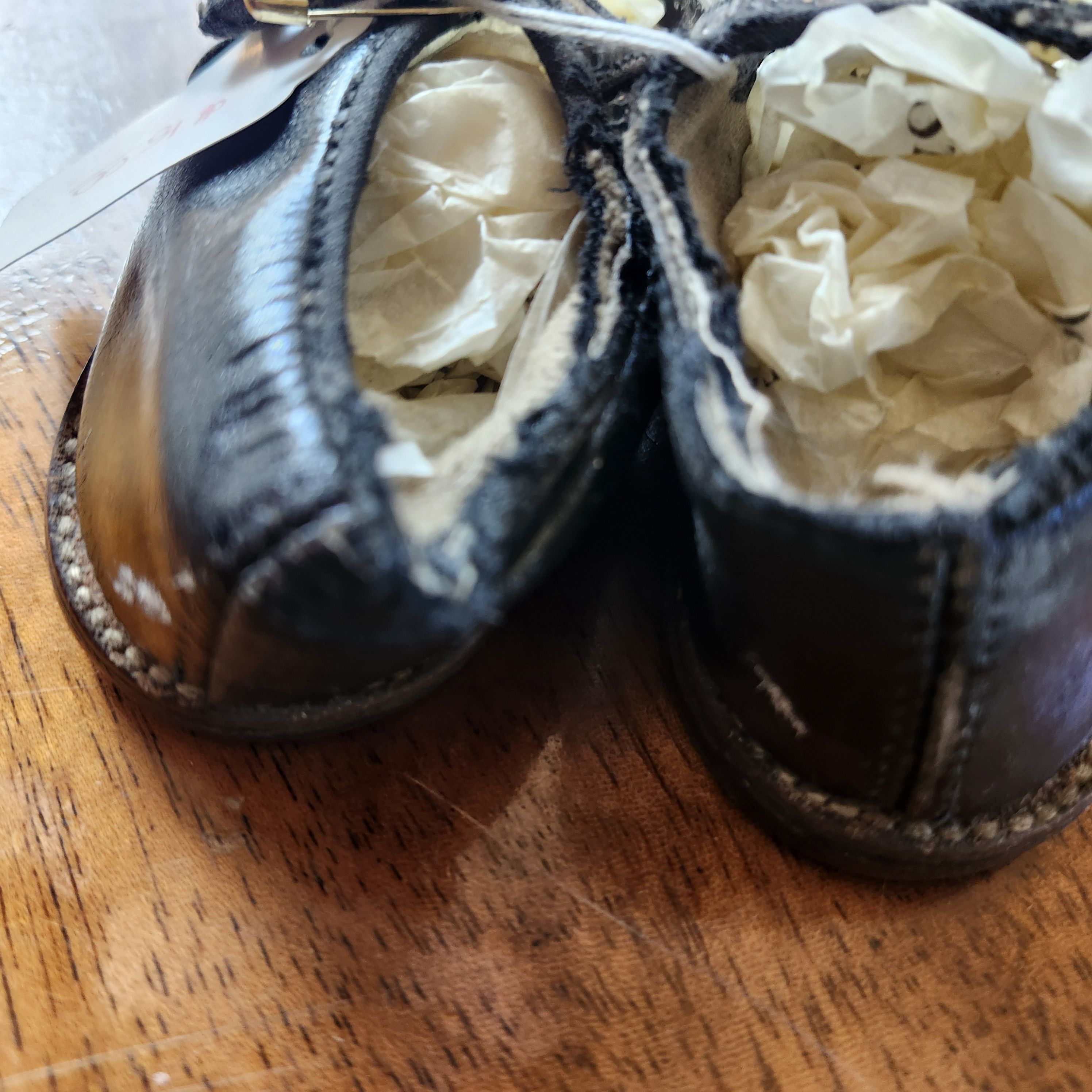Other Vintage Black Leather Button Baby Shoe Infant Collectible Size ONE SIZE - 8 Thumbnail