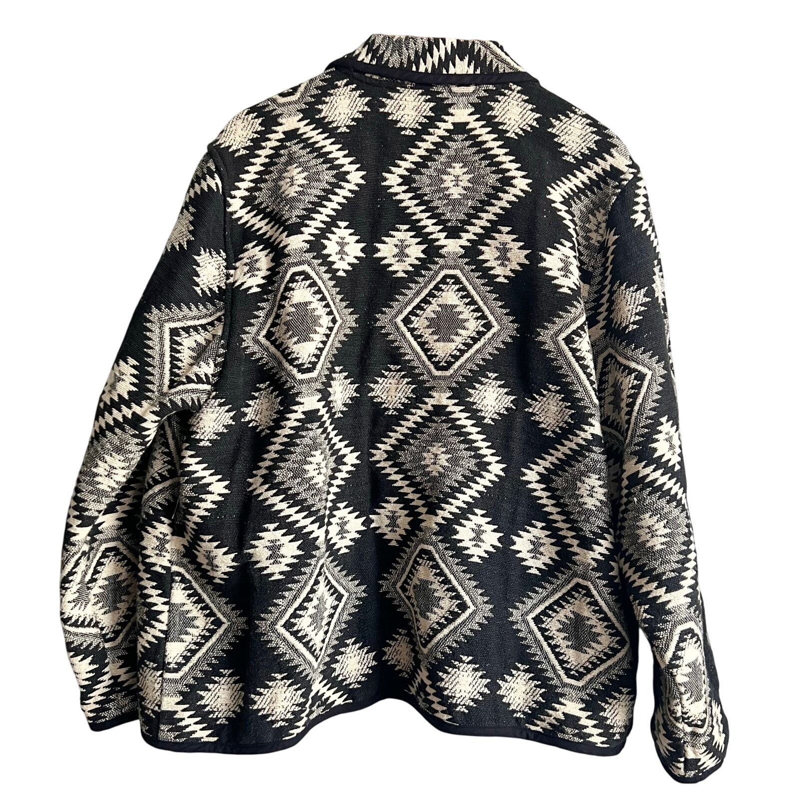 Other Vintage Jane Ashley Cross Knit Aztec black N White Jacket XL Size US XL / EU 56 / 4 - 2 Thumbnail