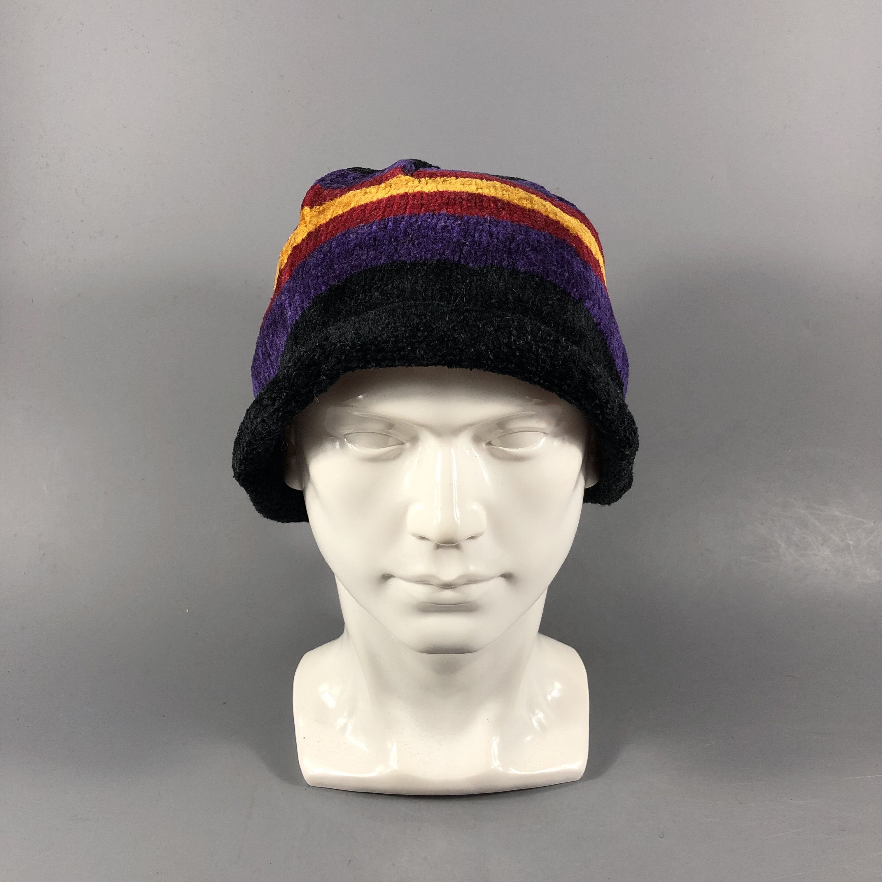 Vintage Unknown Striped Beanie Snowcap Snow Hat B991 Size ONE SIZE - 2 Thumbnail