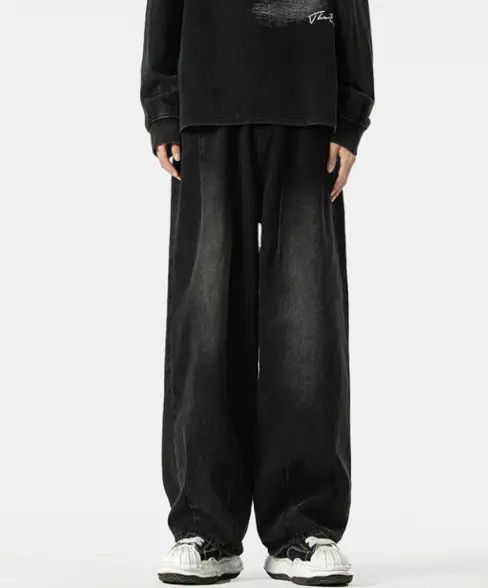 Japanese Brand American retro black loose straight wide-leg jeans Size US 32 / EU 48 - 1 Thumbnail