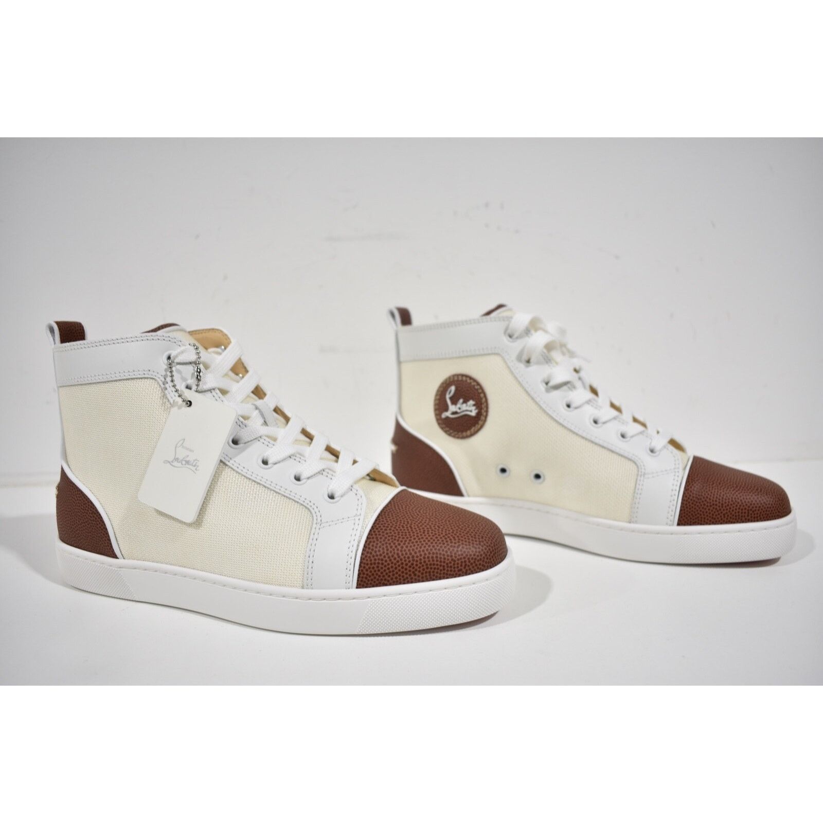 Christian Louboutin Christian Louboutin Mens Louis SB22 Flat White Brown Bowl Size US 9 / EU 42 - 3 Thumbnail