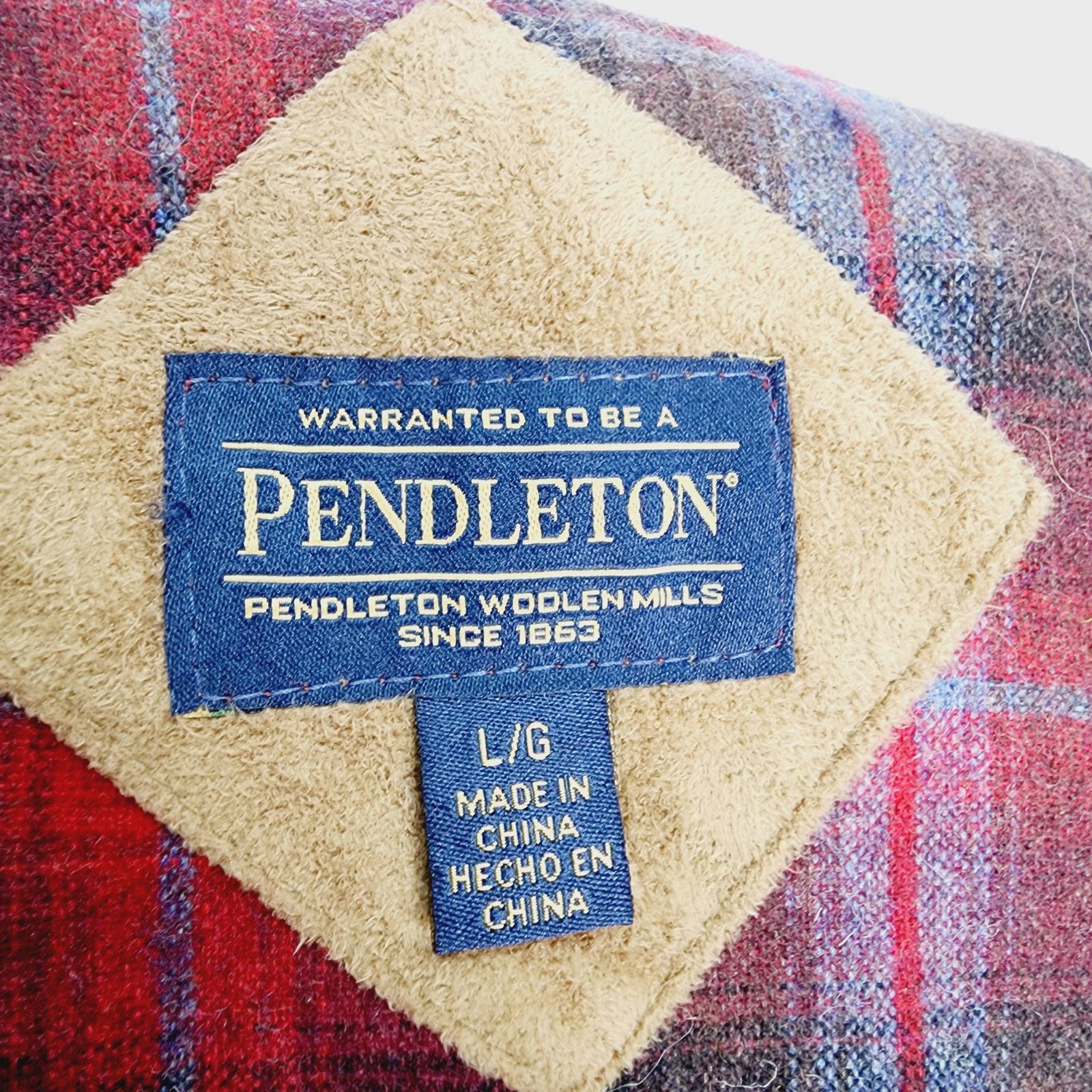 Pendleton Pendleton Western Maroon Ladies Sherpa Plaid Accent Jacket Size L / US 10 / IT 46 - 2 Thumbnail