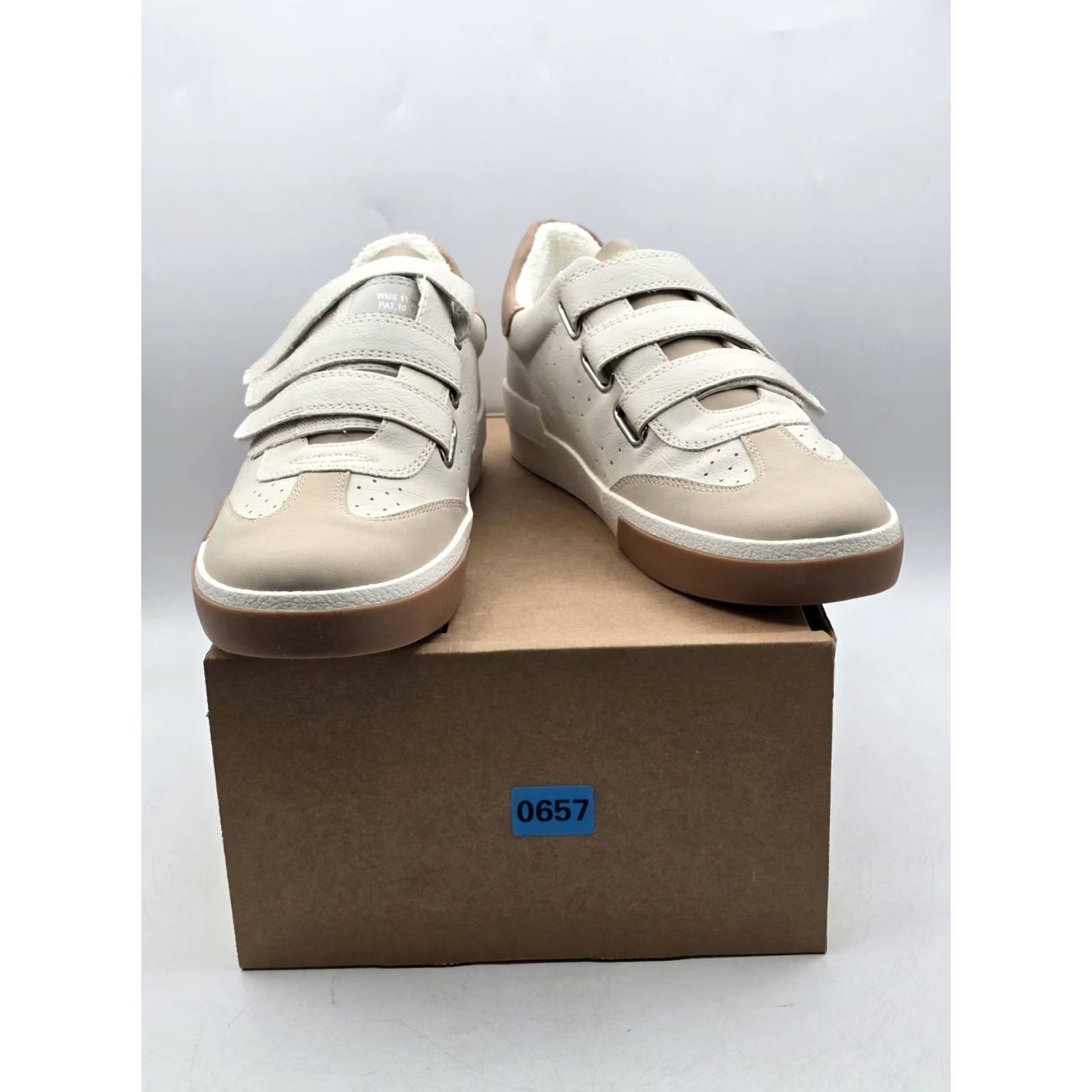 Dolce Vita Dolce Vita Hook Sneaker - White/Beige - Women’s Size 11 - Casual Flat Suede Hook & Loop Adjustable Strap Shoes Size US 11 / IT 41 - 2 Thumbnail