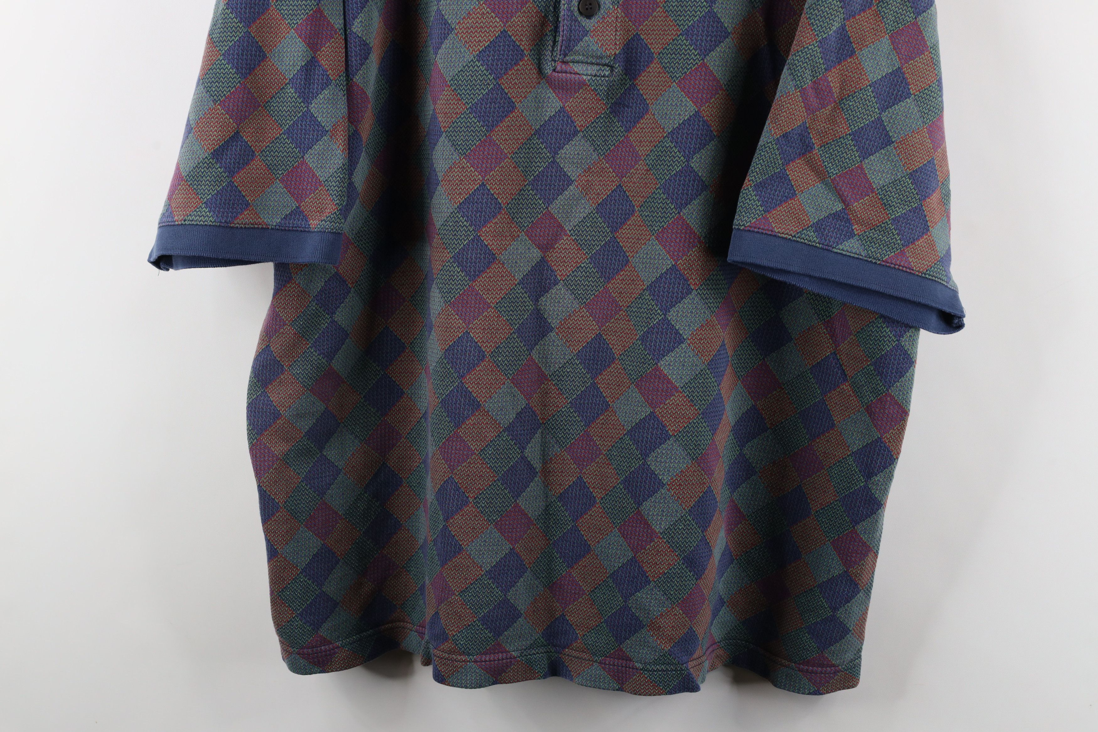 Vintage Vintage 90s Streetwear Diamond Knit Collared Polo Shirt Size US L / EU 52-54 / 3 - 3 Thumbnail