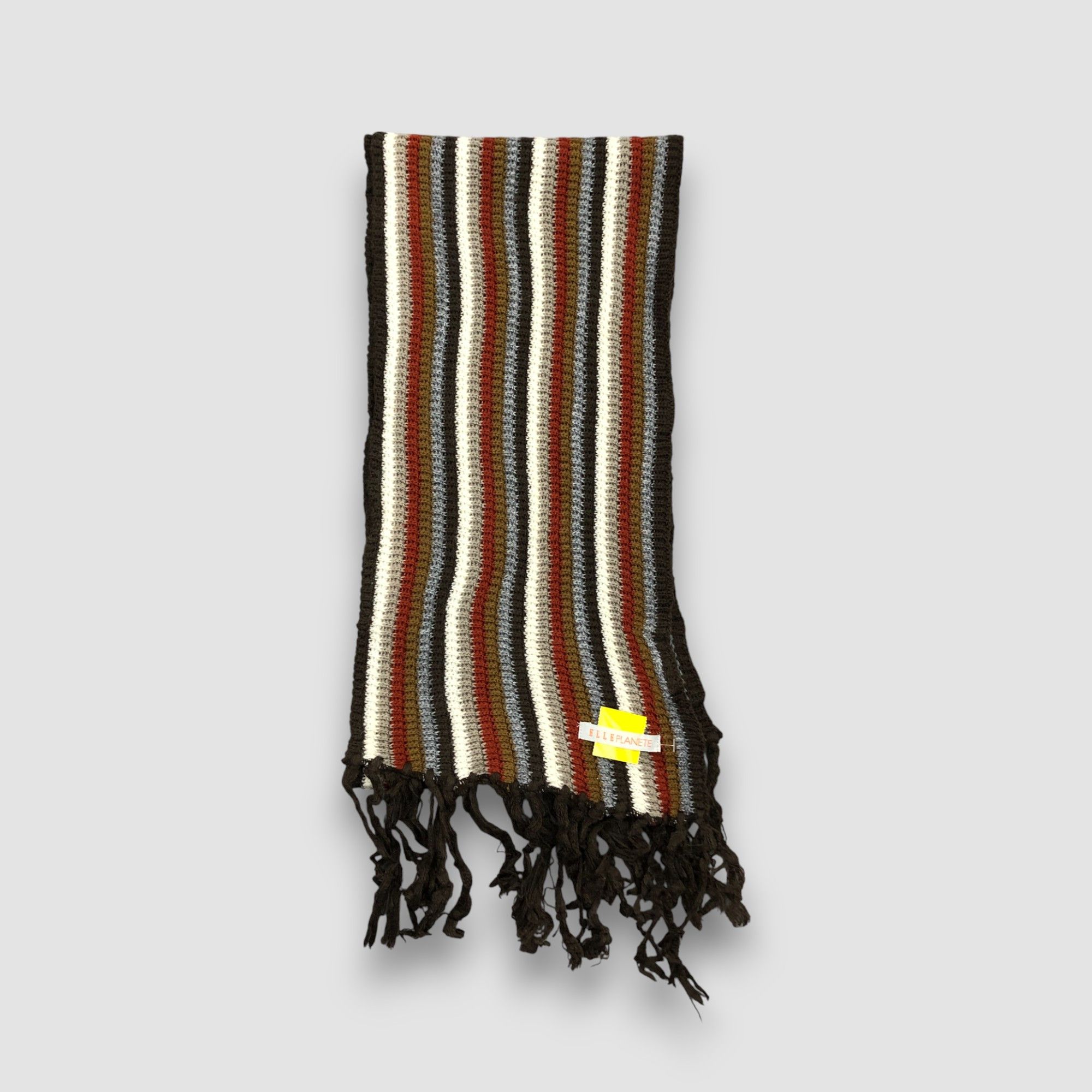Japanese Brand Vintage 90s Elle Planete Scarf Muffler Knit Wool Scarves Size ONE SIZE - 2 Thumbnail