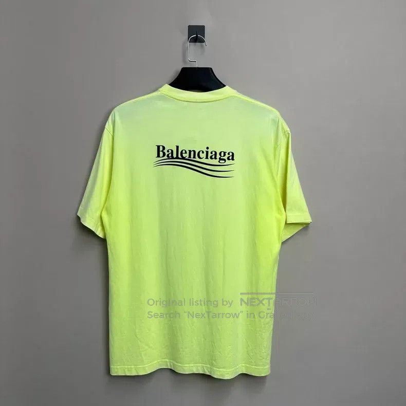 Balenciaga Balenciaga Fluorescent yellow wave short sleeve/XXS Size US XXS / EU 40 - 2 Thumbnail