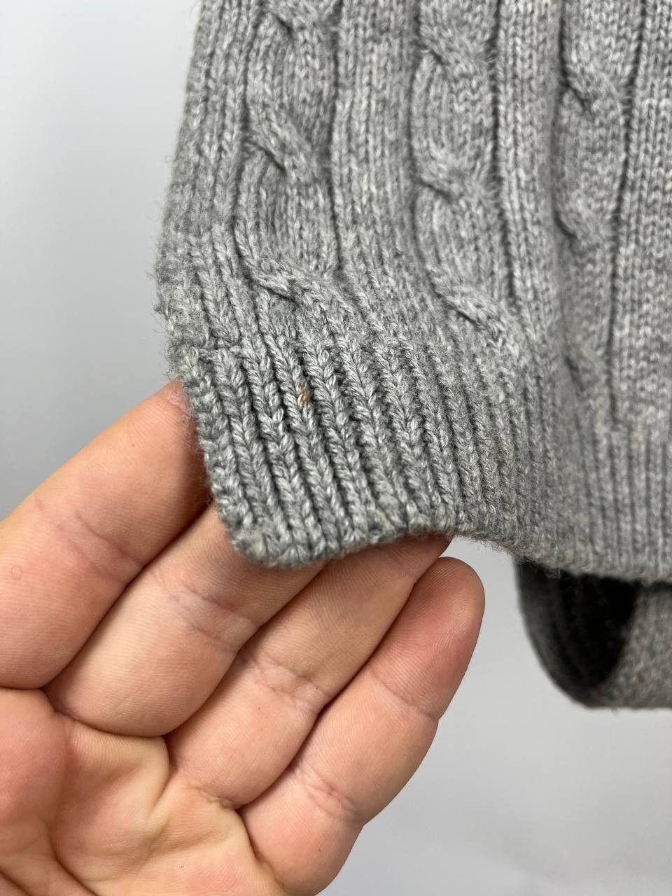 Polo Ralph Lauren Polo Ralph Lauren Grey Cable Knit Skarf Size ONE SIZE - 4 Thumbnail