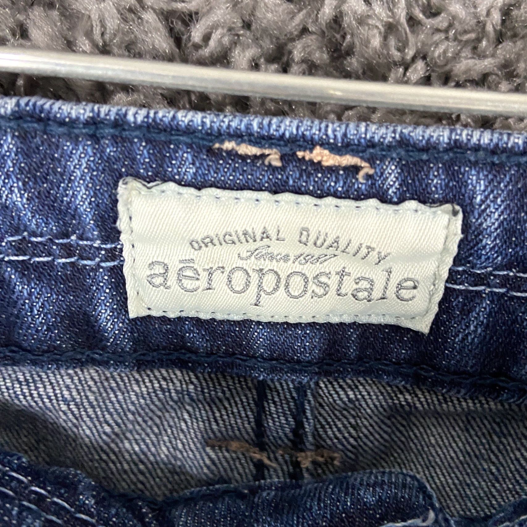 Vintage Aéropostale Distressed Shorts Women’s 7/8 Blue Cut-Off Womens Size 28" / US 6 / IT 42 - 4 Thumbnail