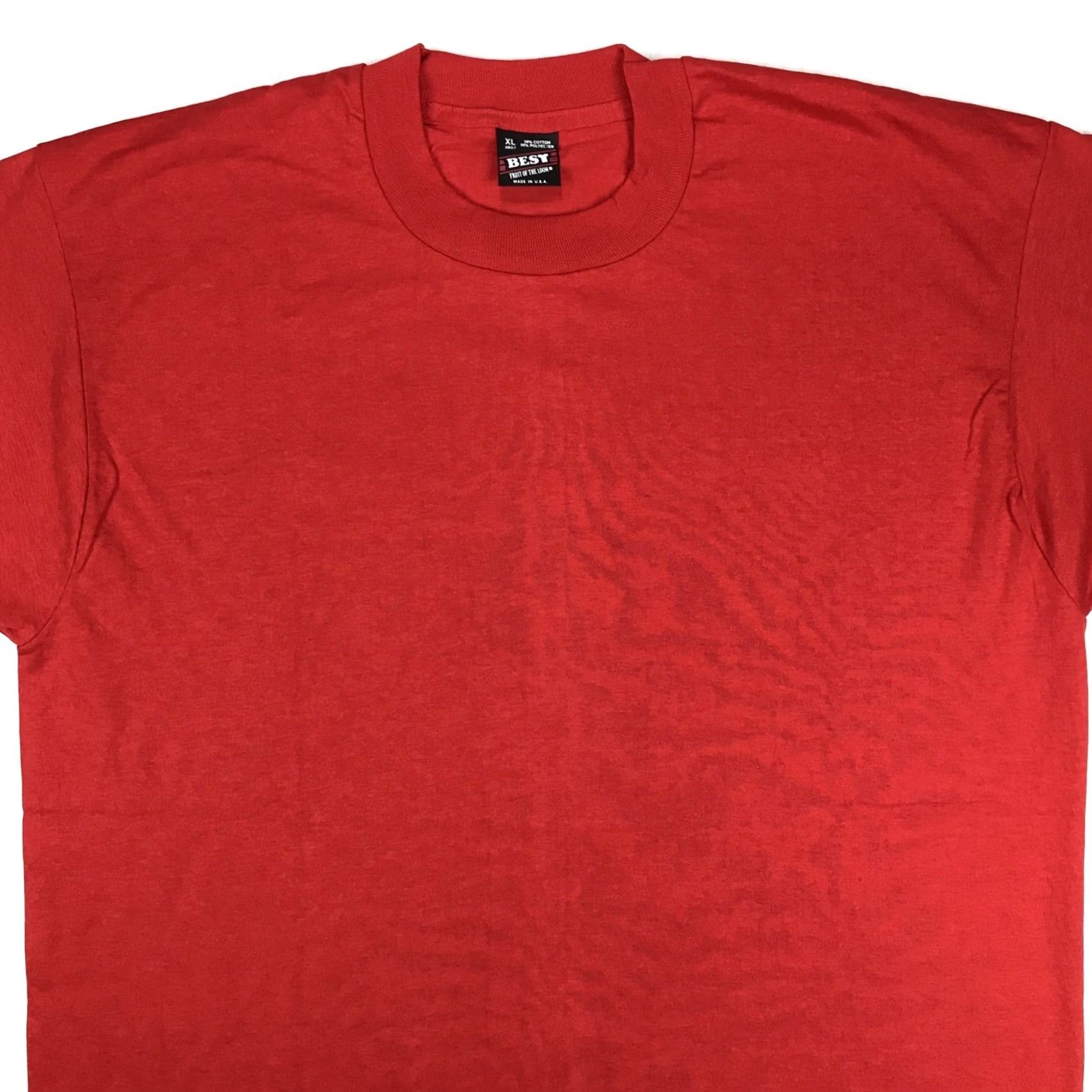 Fruit Of The Loom VINTAGE fruit of the Loom Best T-Shirt Red XL 80s single stitch Mens Size US XL / EU 56 / 4 - 4 Thumbnail