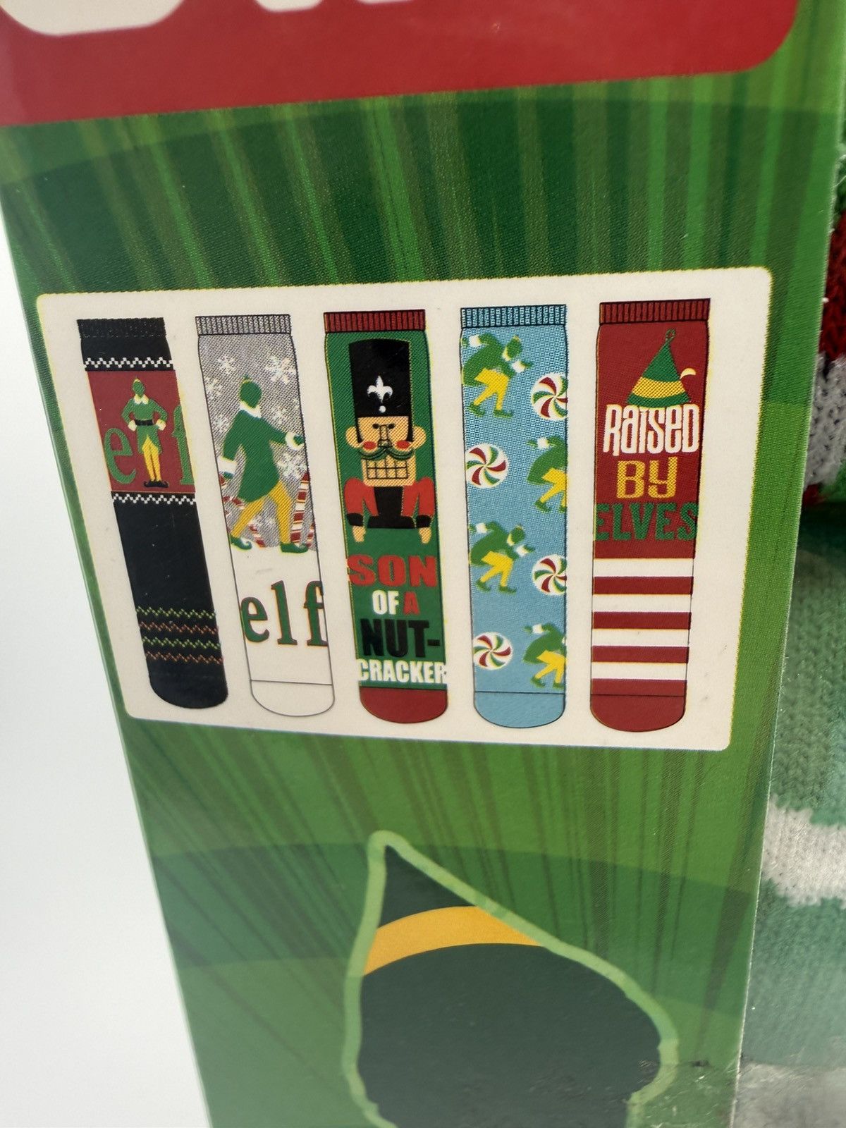 Warner Bros 5 Pair Mens Casual Crew Socks ELF Christmas Holiday Theme Size ONE SIZE - 6 Thumbnail