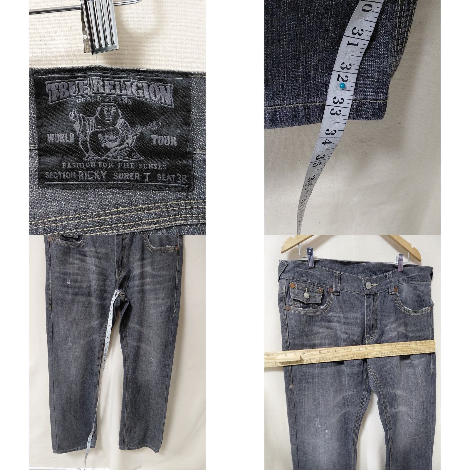 True Religion TRUE RELIGION Ricky Jeans Blue Solid Denim Classic Jeans Men 38 Inseam 33 Regular Size US Made Size US 38 / EU 54 - 8 Thumbnail