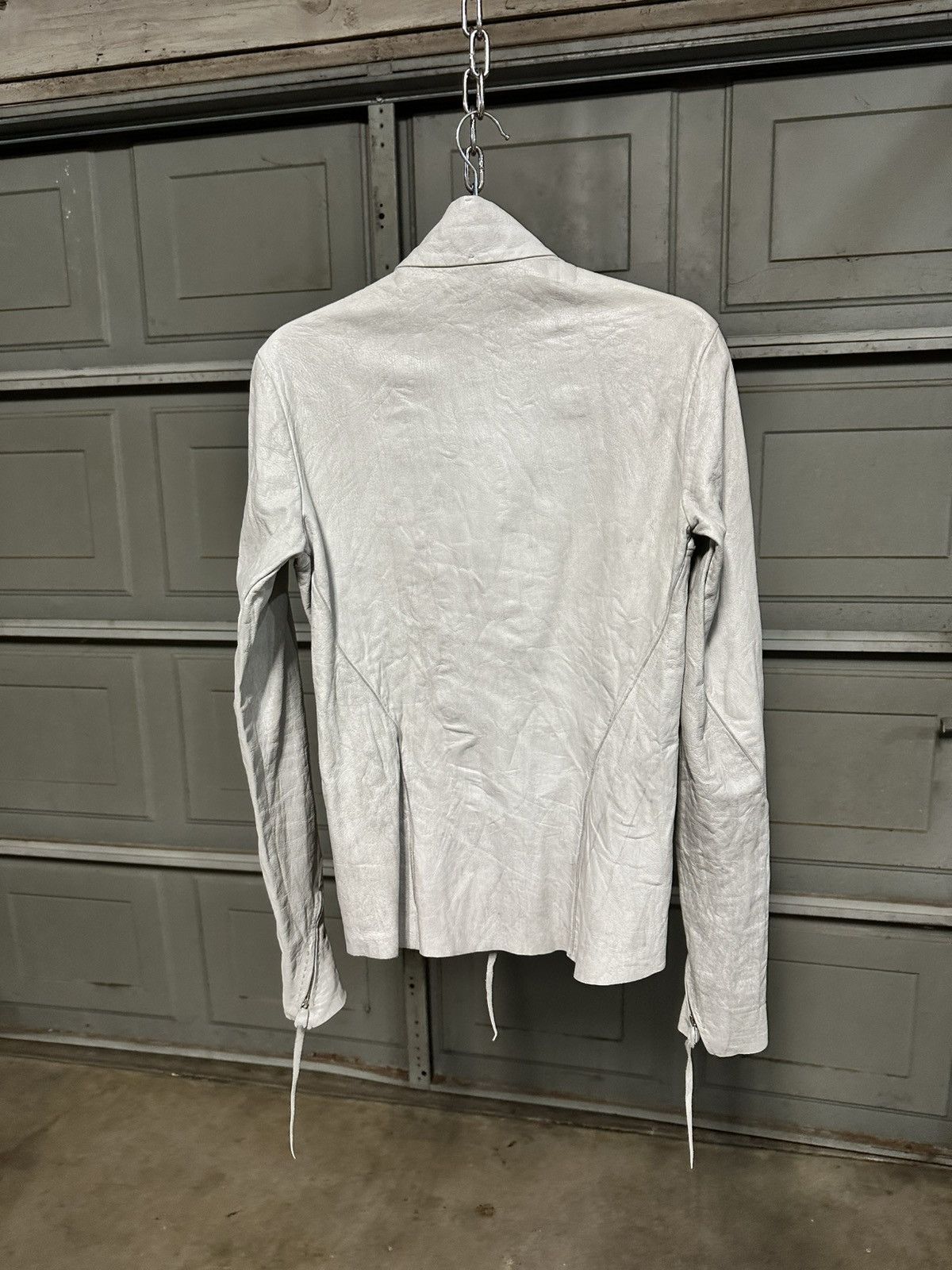 Ma+ M.A.+ White Leather Aviator Jacket Size US S / EU 44-46 / 1 - 4 Thumbnail