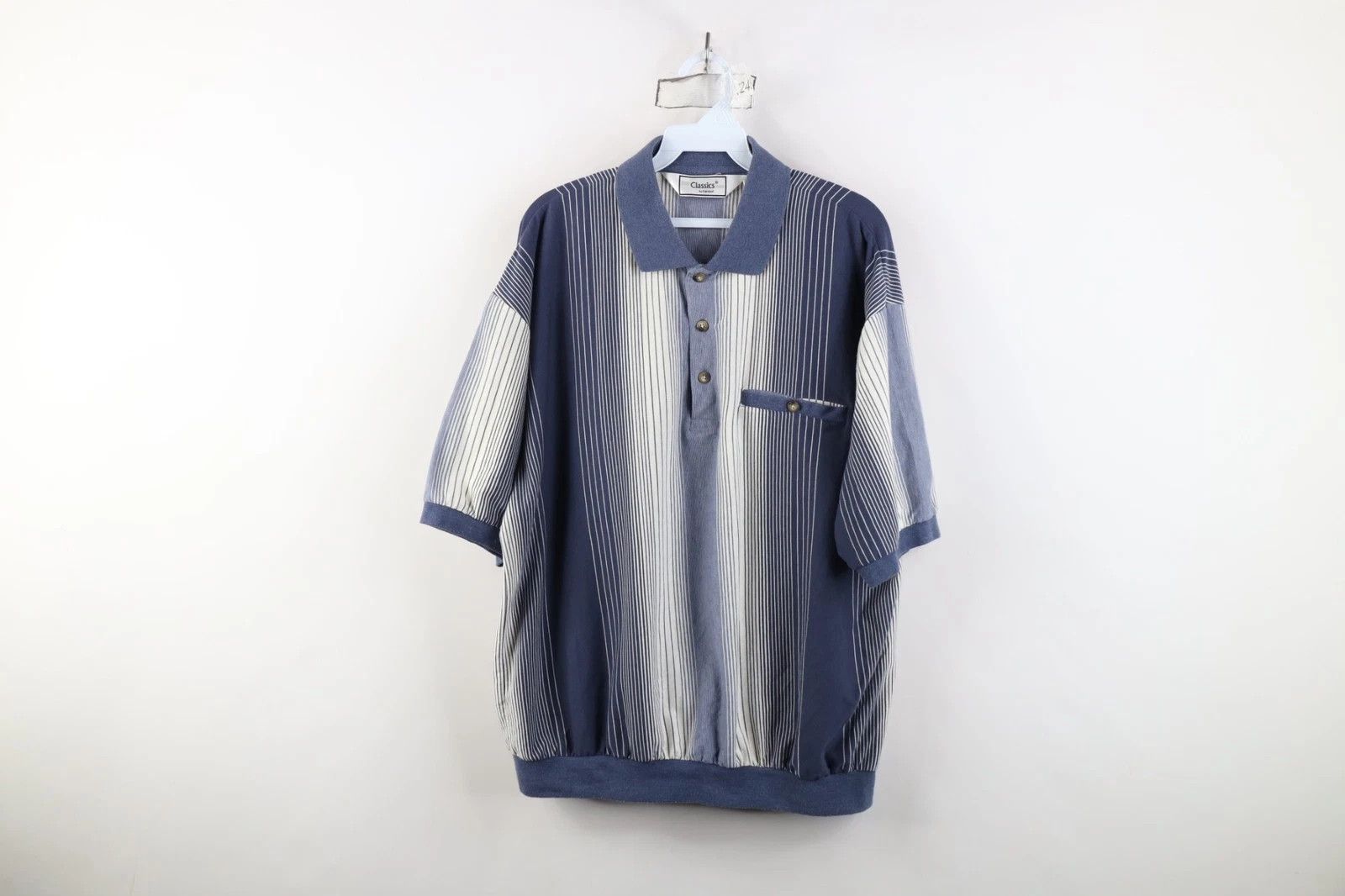 Vintage Vintage 90s Streetwear Striped Knit Pullover Polo Shirt Size US XL / EU 56 / 4 - 1 Thumbnail